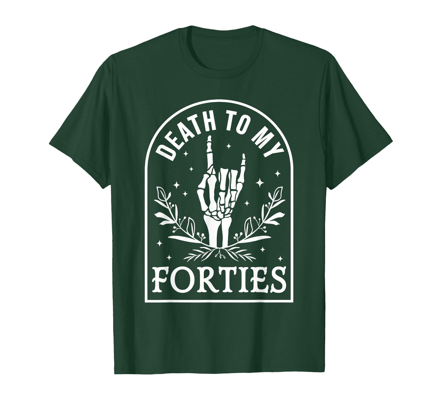 Death To My Forties 50th Birthday Skeleton Gothic Halloween T-Shirt