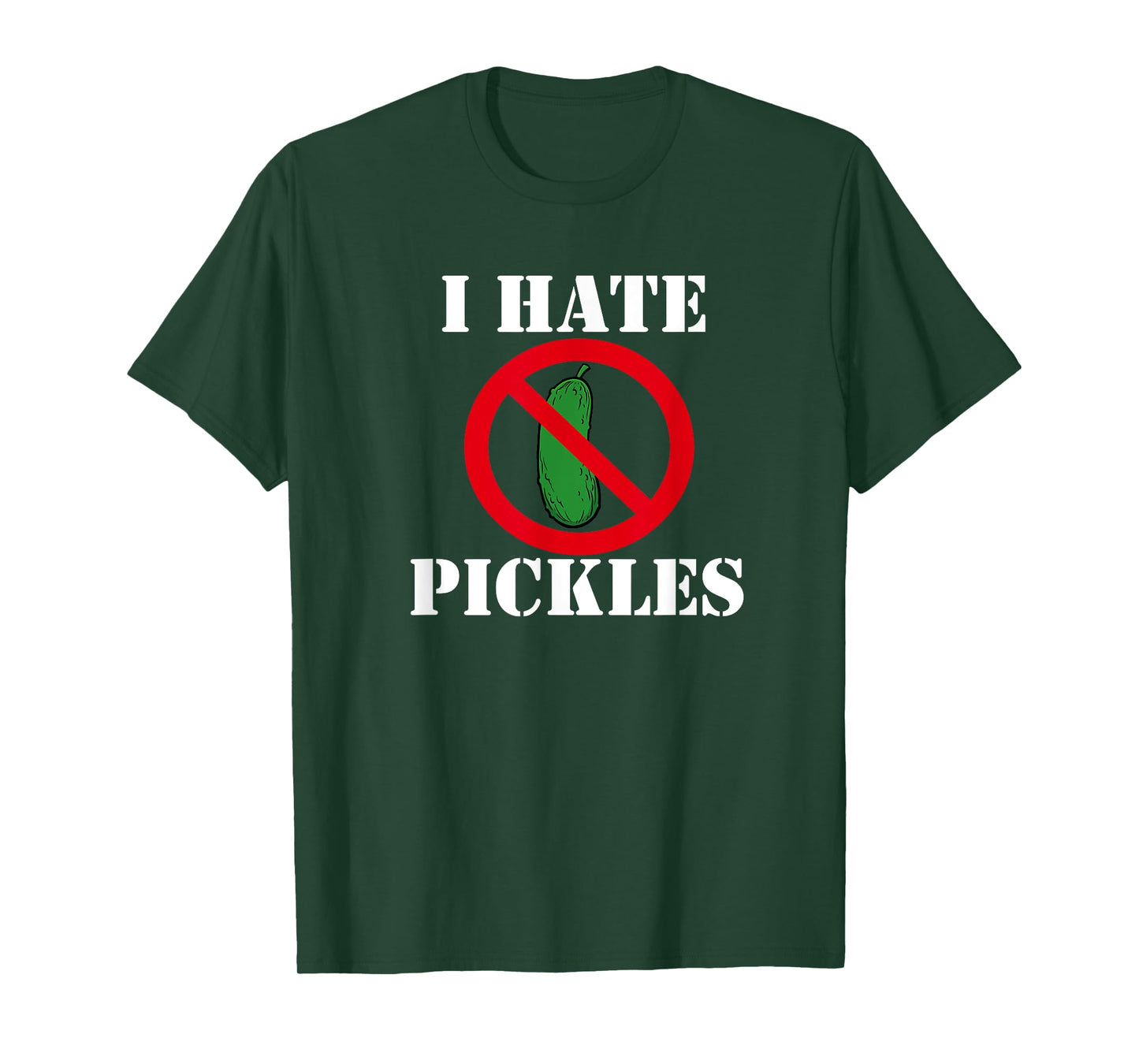 Sylvia's Love Hate Shirts. I Hate Pickles T-Shirt. Unisex-Adults, Black, Small, Short Sleeve