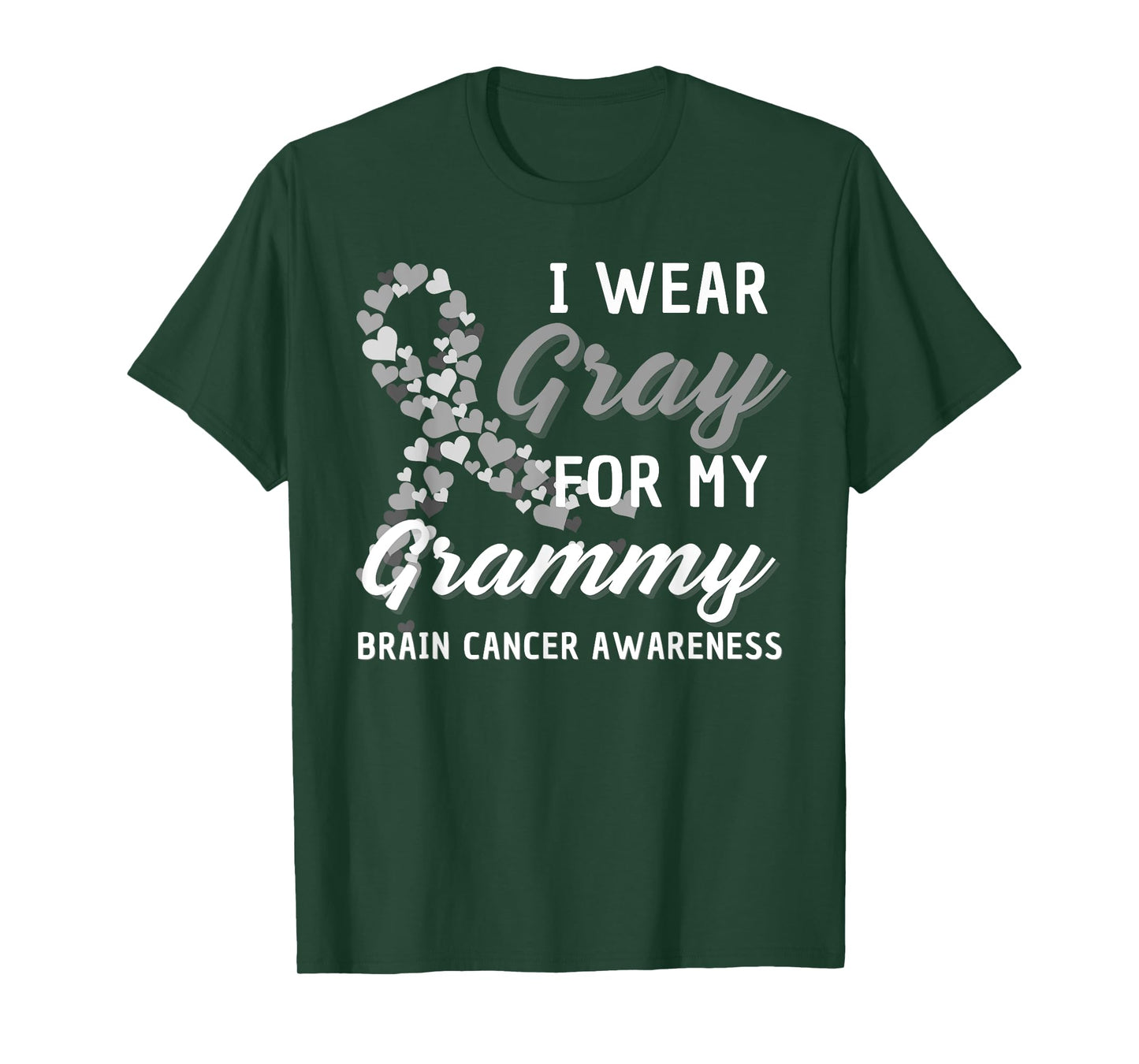I Wear Gray For My Grammy Brain Cancer Awareness Fight Grey T-Shirt