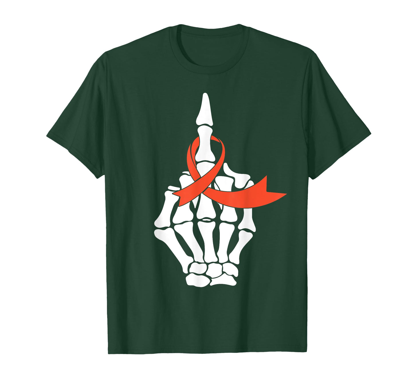 Fuck Kidney Cancer Awareness Middle Finger Orange Ribbon T-Shirt