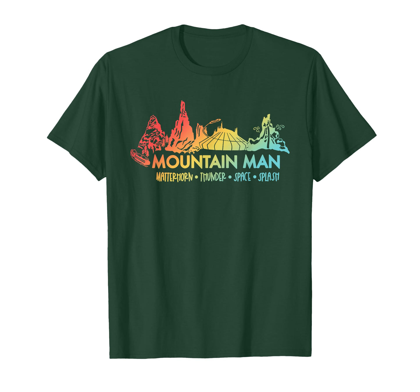 Mountain Man Matterhorn Thunder Space Splash Retro T-Shirt
