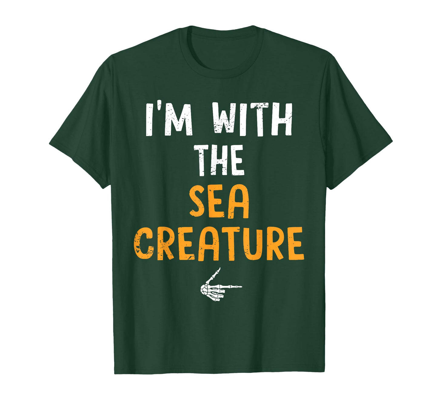 I'm with The Sea Creature Costume Halloween Matching Couple T-Shirt
