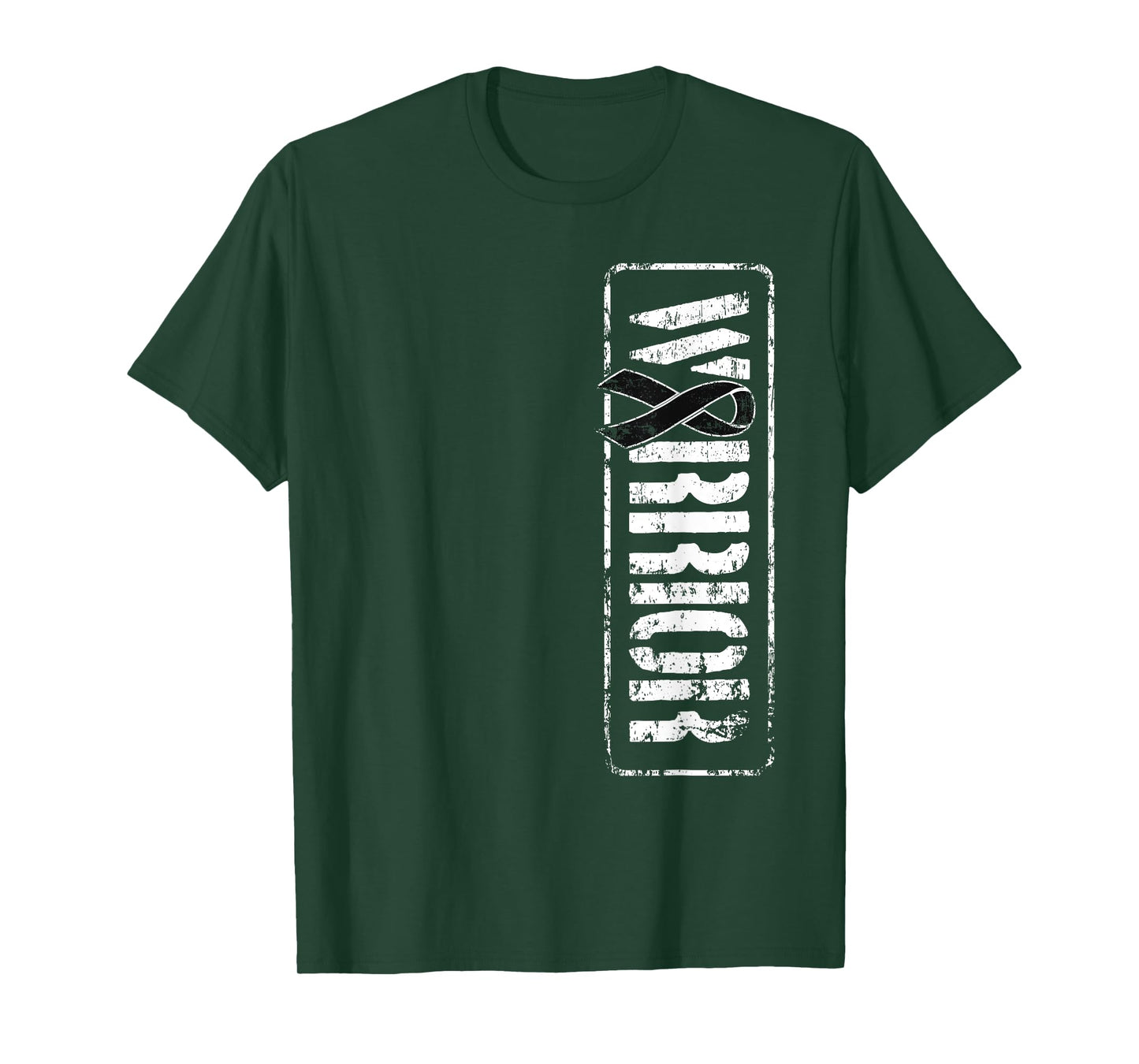Melanoma Skin Cancer Awareness - Military Warrior Ribbon T-Shirt