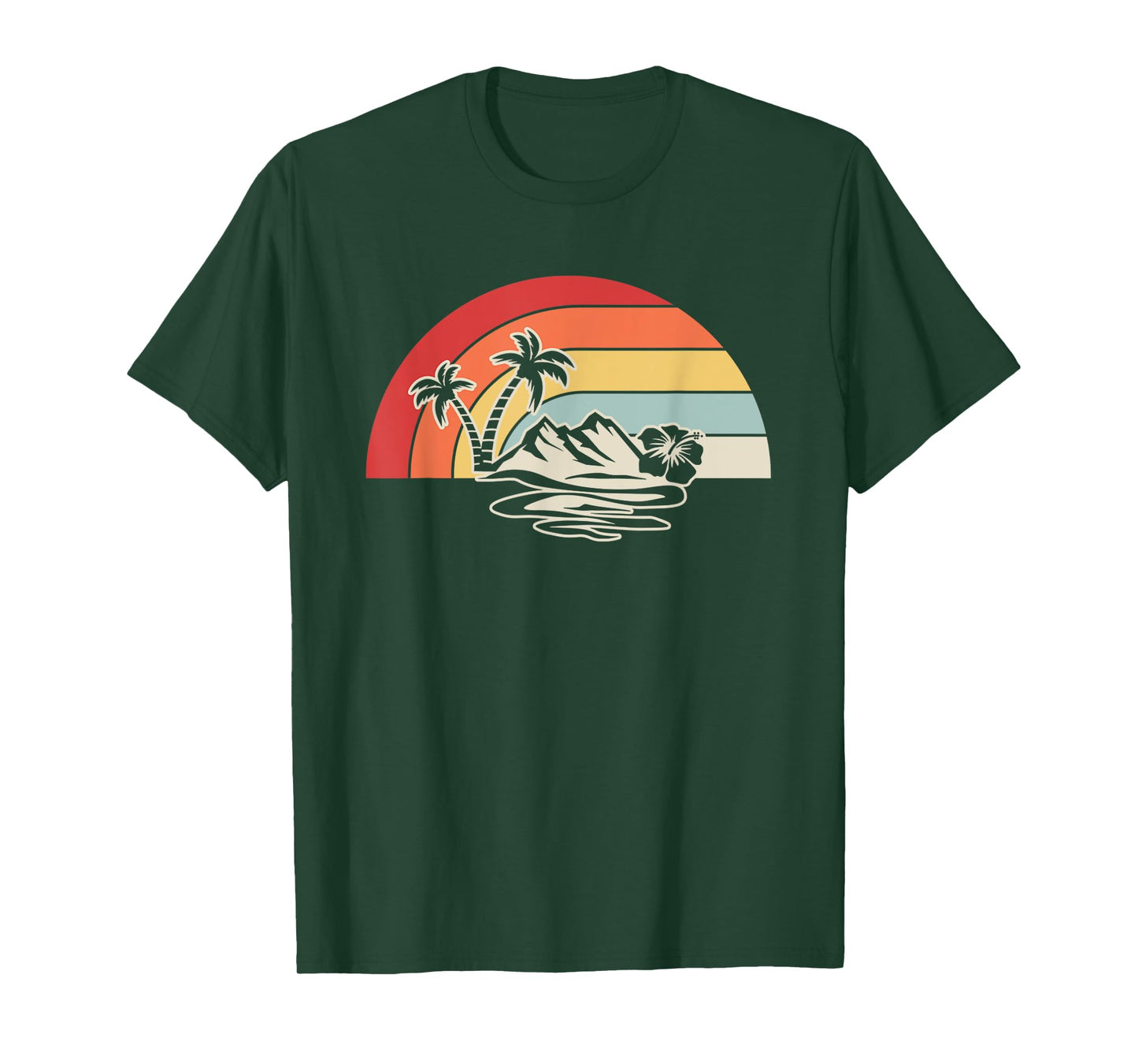 Vintage Sunset Tropical Island Retro Aesthetic T-Shirt