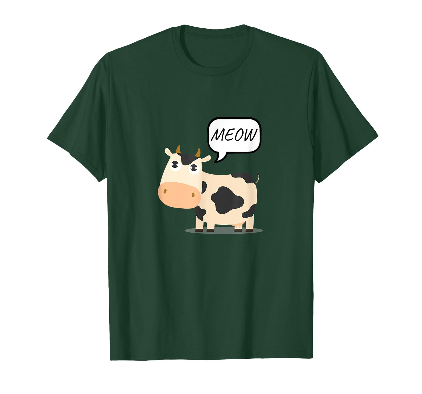 Cow Says Meow Funny Animal Unexpected Twist On Nature Humor T-Shirt