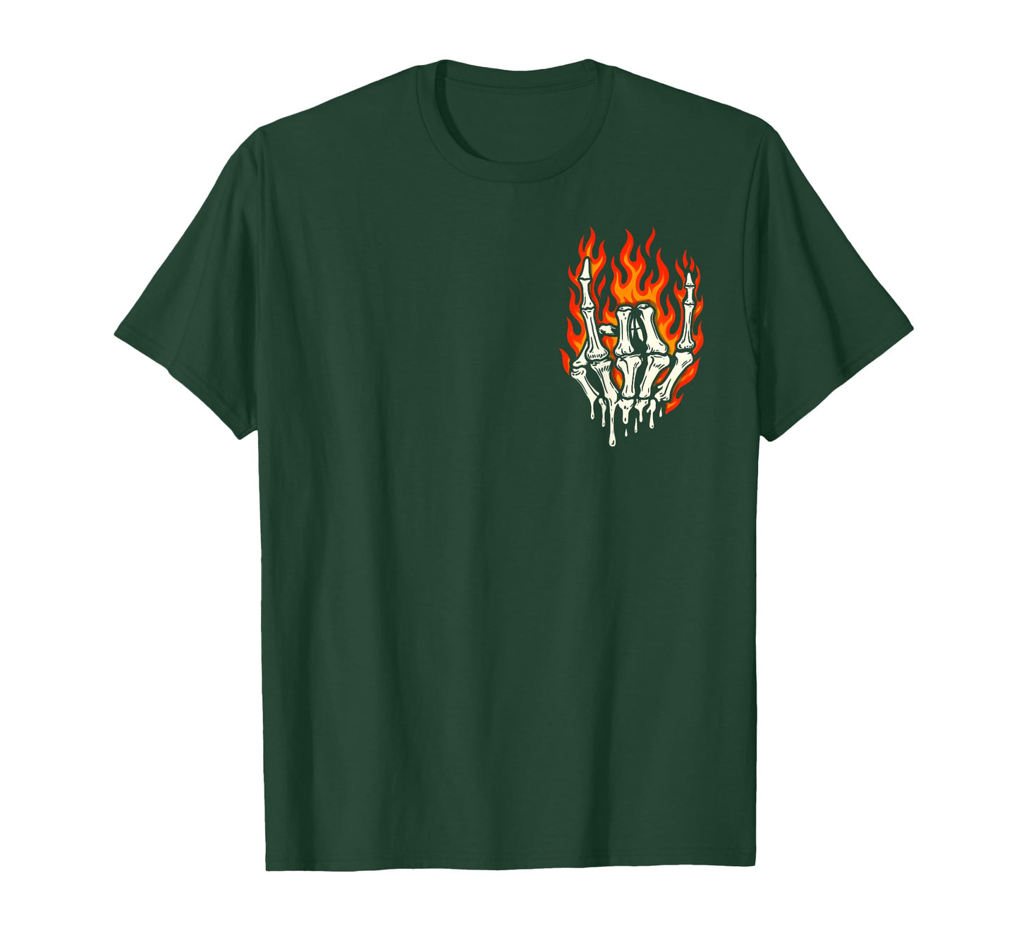 Fire Rock Skeleton Rocker Halloween Men Women Boys Kids T-Shirt