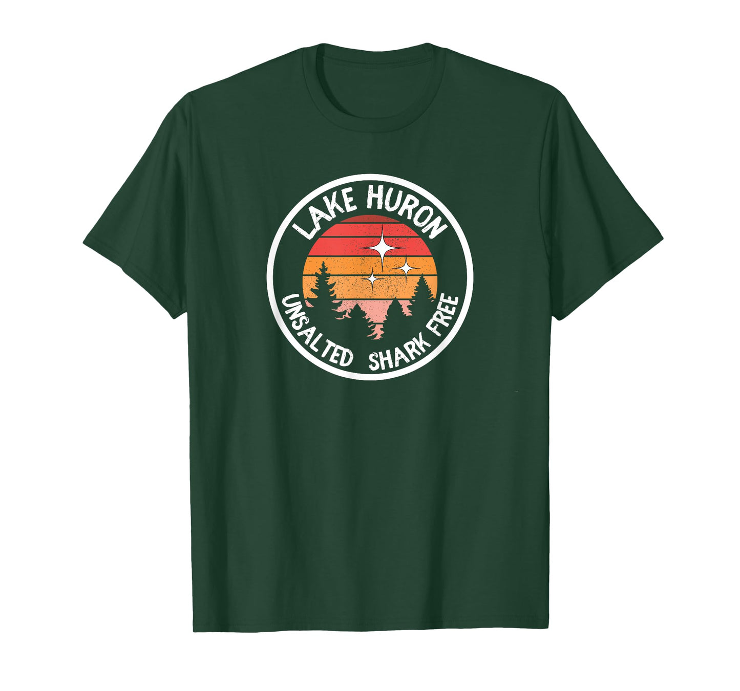 Lake Huron Retro Unsalted Shark Free Great Lakes MI Huron T-Shirt
