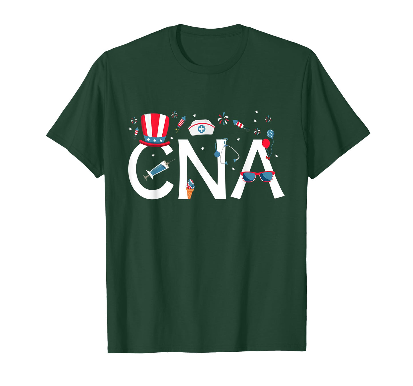 American CNA 4th of July Nursing Certified Nursing Assistant Women Kids Men T-Shirt