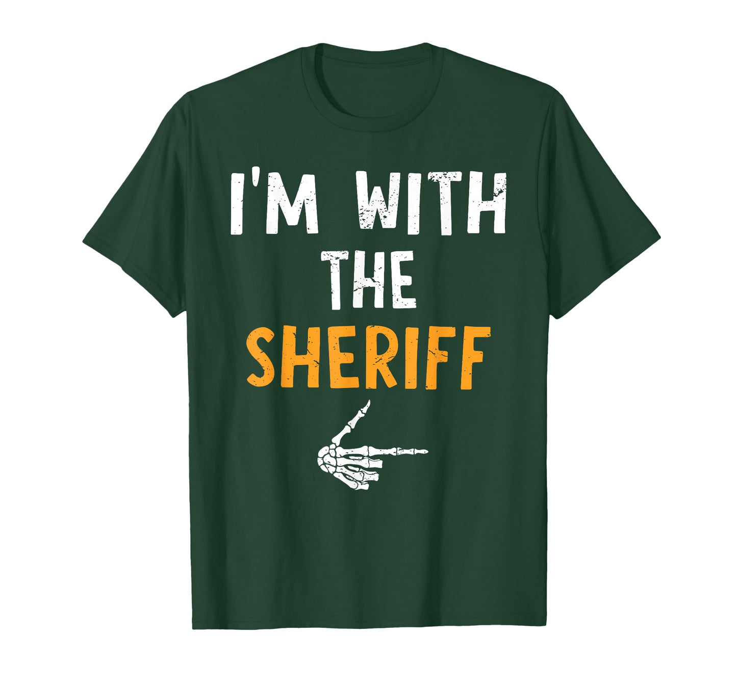 I'm with The Sheriff Costume Halloween Matching Couple T-Shirt