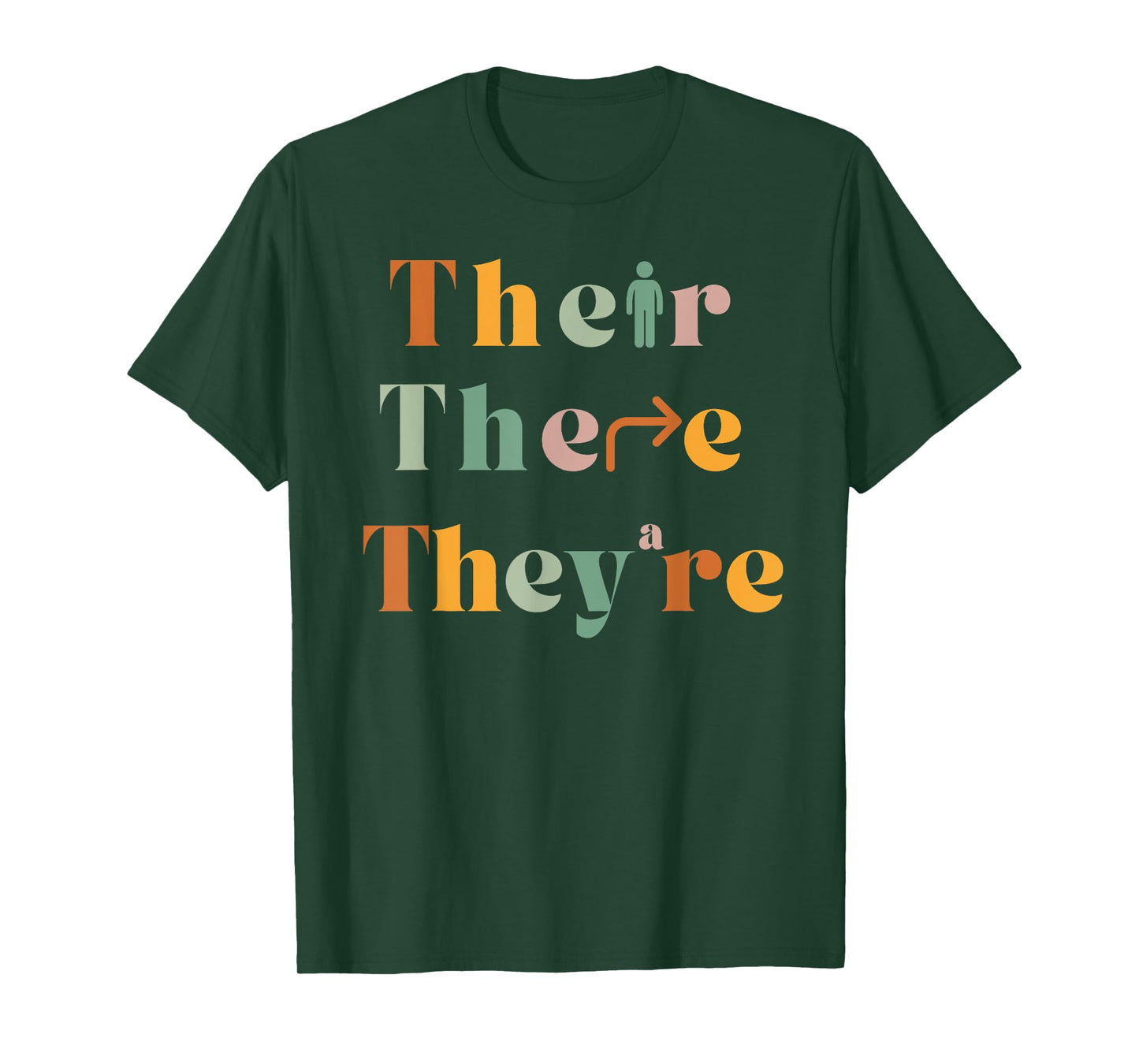 Their There They're Funny English Teacher Gramma Police Joke Men Women Girls Kids T-Shirt