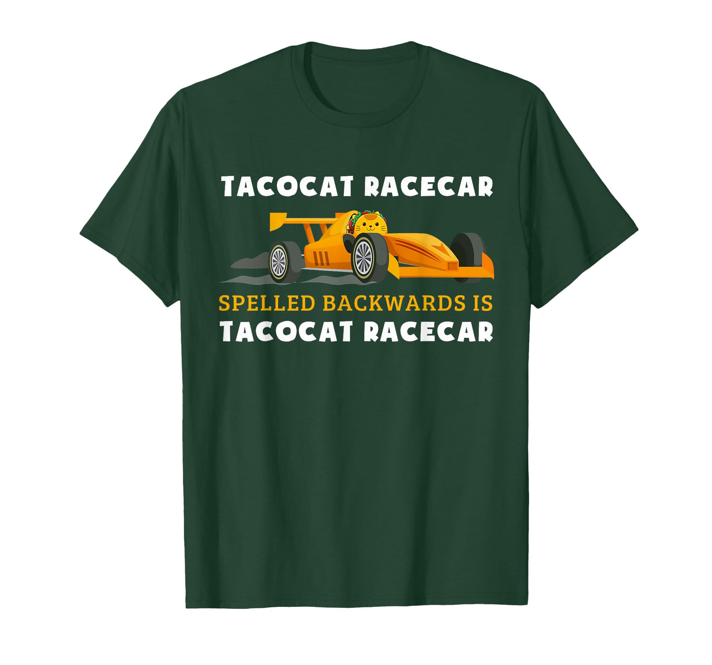 Tacocat Racecar Spelled Backwards Funny Taco Cat Lovers T-Shirt for Men Women Girls Kids