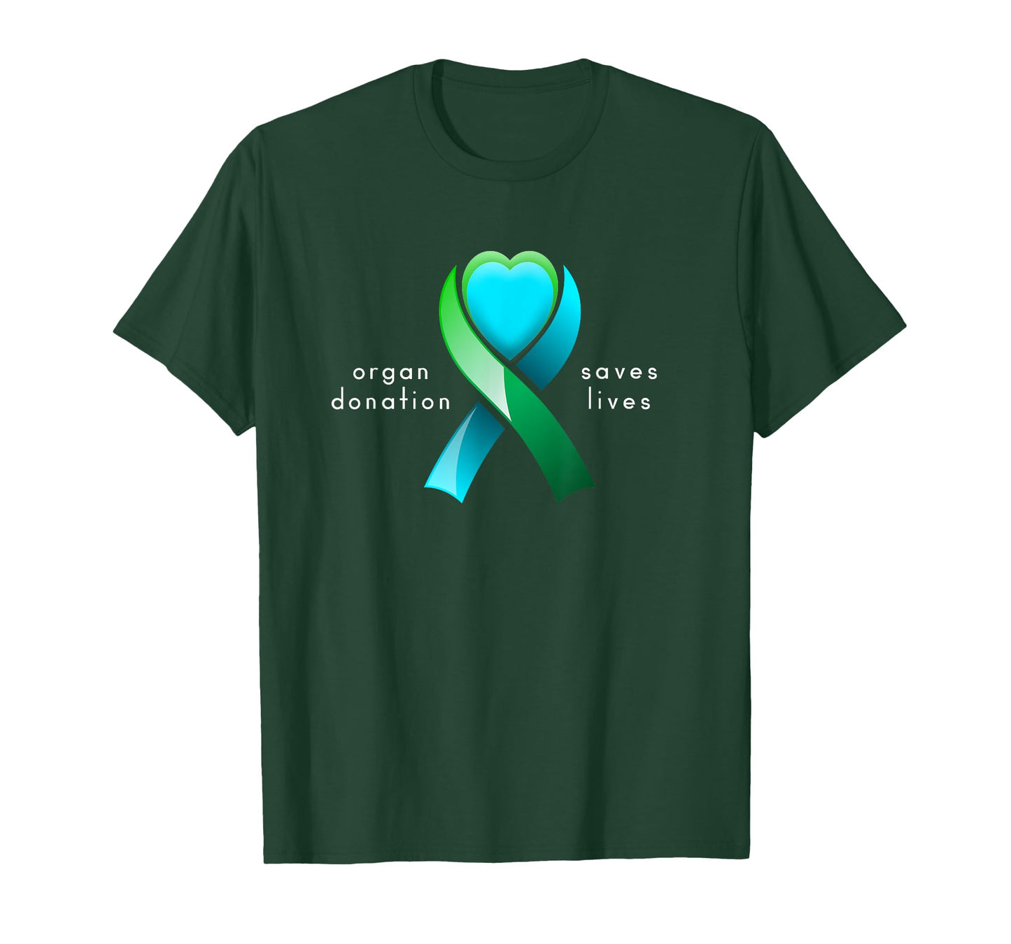 Organ Donation Saves Lives and Donor Awareness Heart Ribbon T-Shirt