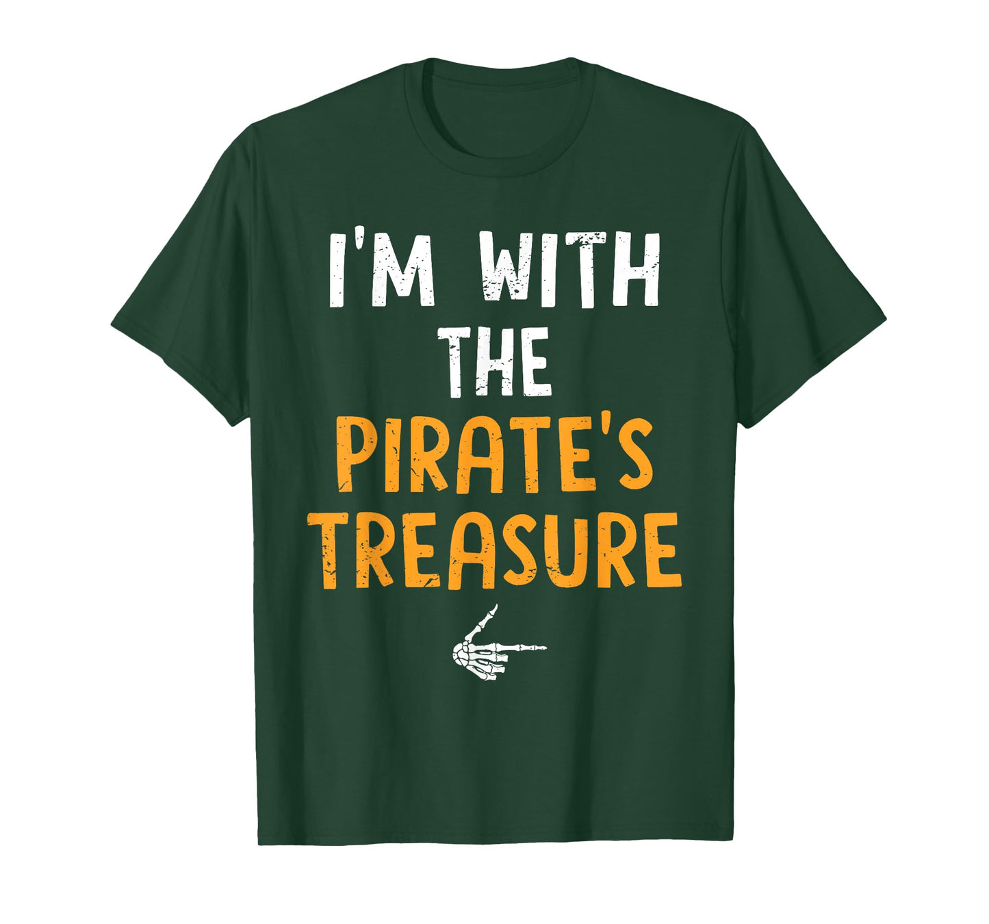 I'm with The Pirate's Treasure Costume Halloween Couple T-Shirt