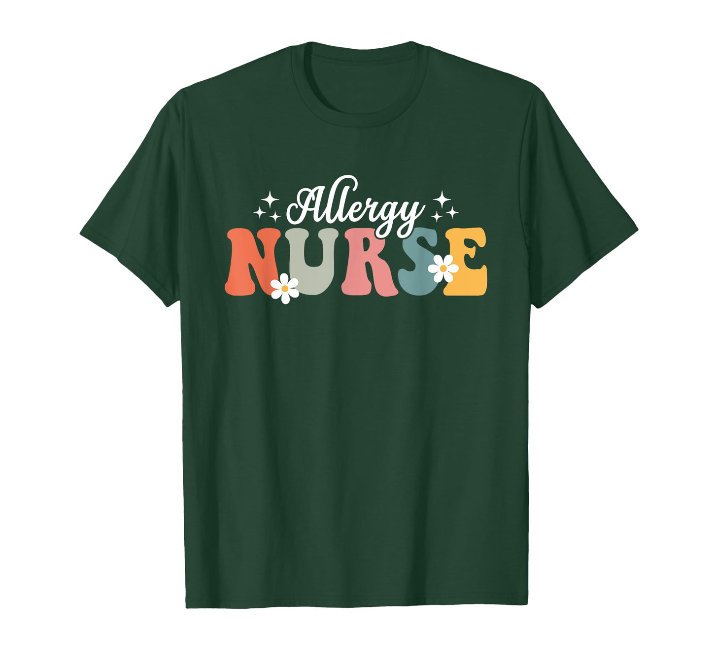 Retro Groovy Nurse Allergy Nurse Funny Nursing For Women Men T-Shirt