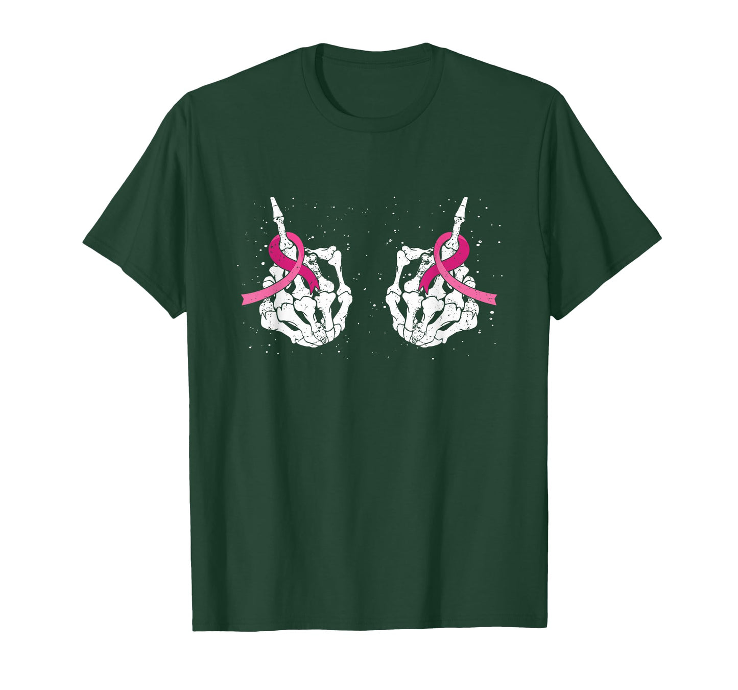 Skeleton Hand Fuck Cancer Pink Funny Breast Cancer Awareness T-Shirt