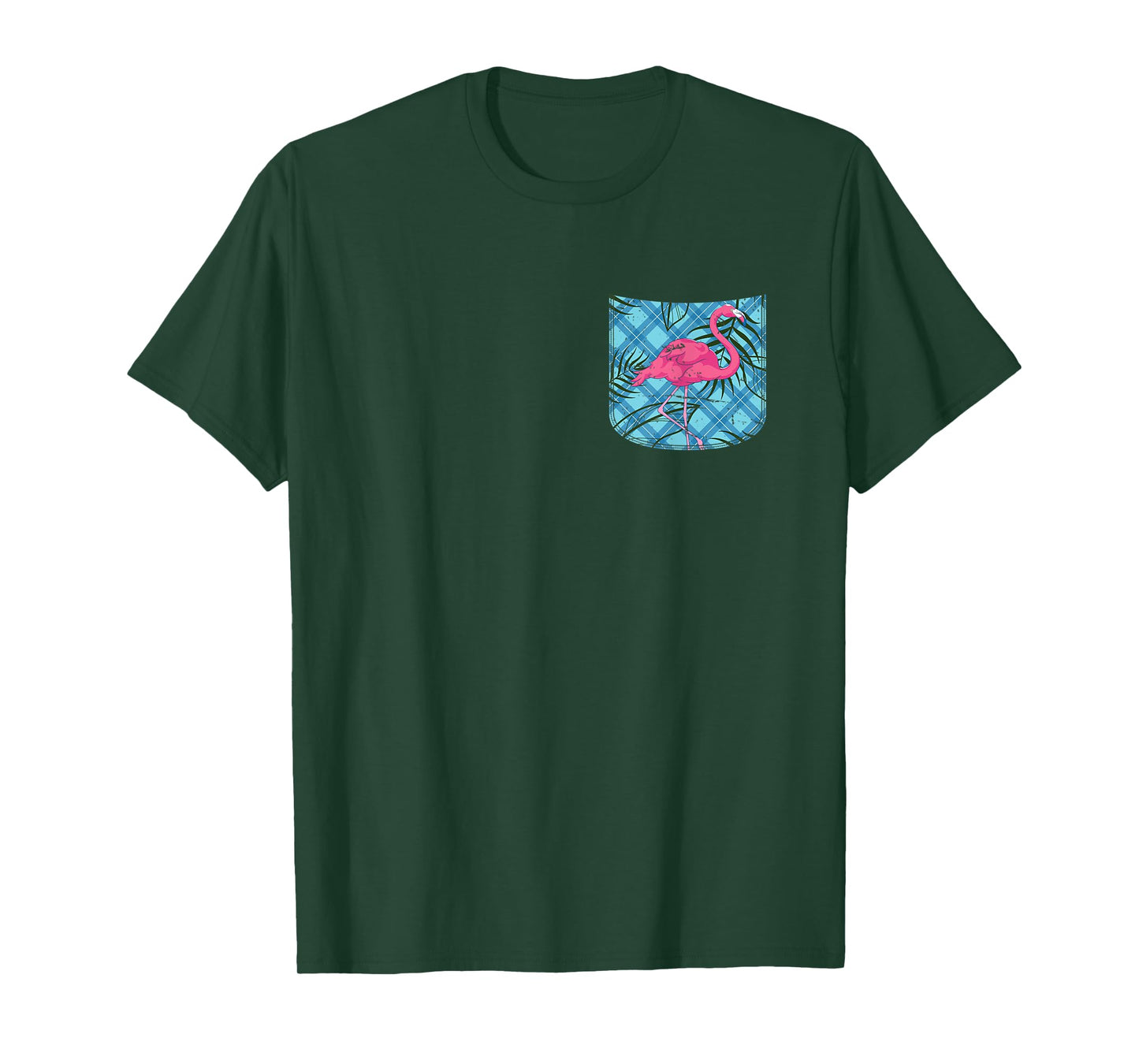 Summer Exotic Bird Lover Pink Flamingo Pocket Tropical T-Shirt
