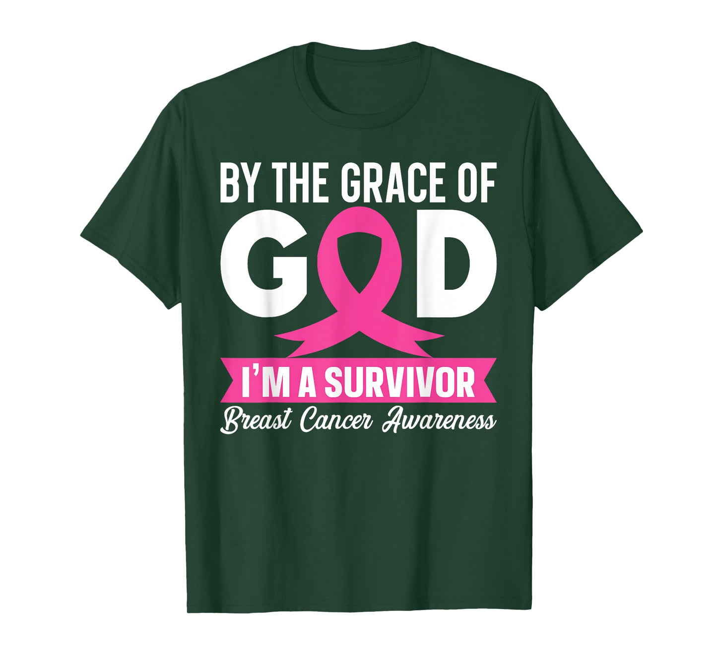 Breast Cancer Awareness Shirt God's Survivor Pink Ribbon T-Shirt