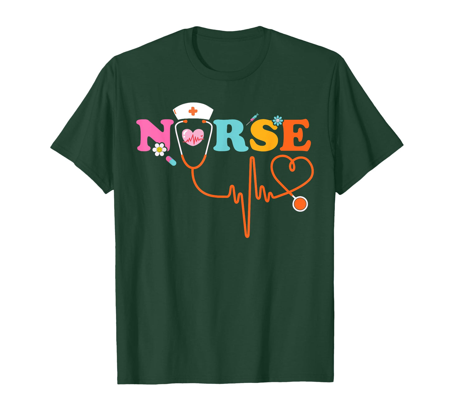 Heartbeat Nurse Nursing Family Friends T-Shirt