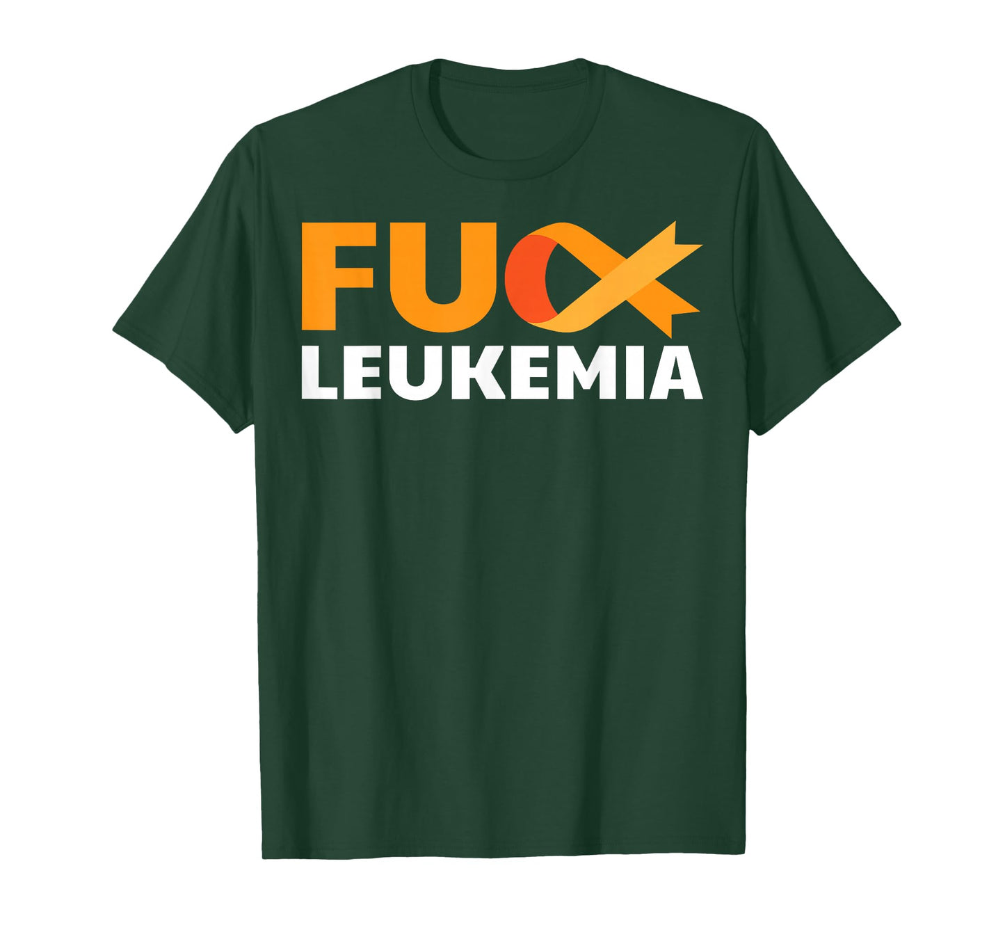 Fuck Leukemia Orange Ribbon Awareness Cancer Survivor Gift T-Shirt