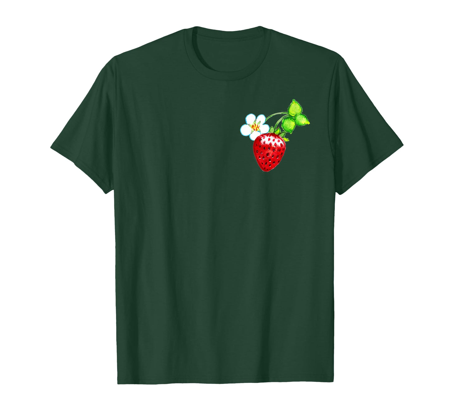 Retro Strawberries Pattern Berry Pocket | Vintage Strawberry T-Shirt