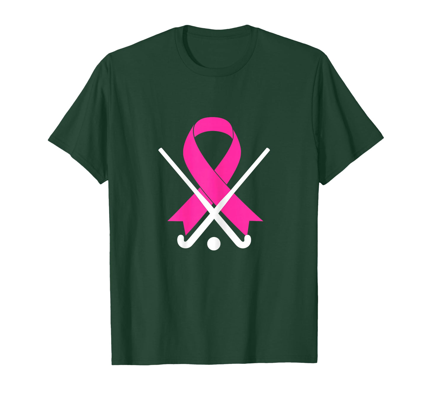 Field Hockey for Girls Breast Cancer Awareness Pink Ribbon T-Shirt