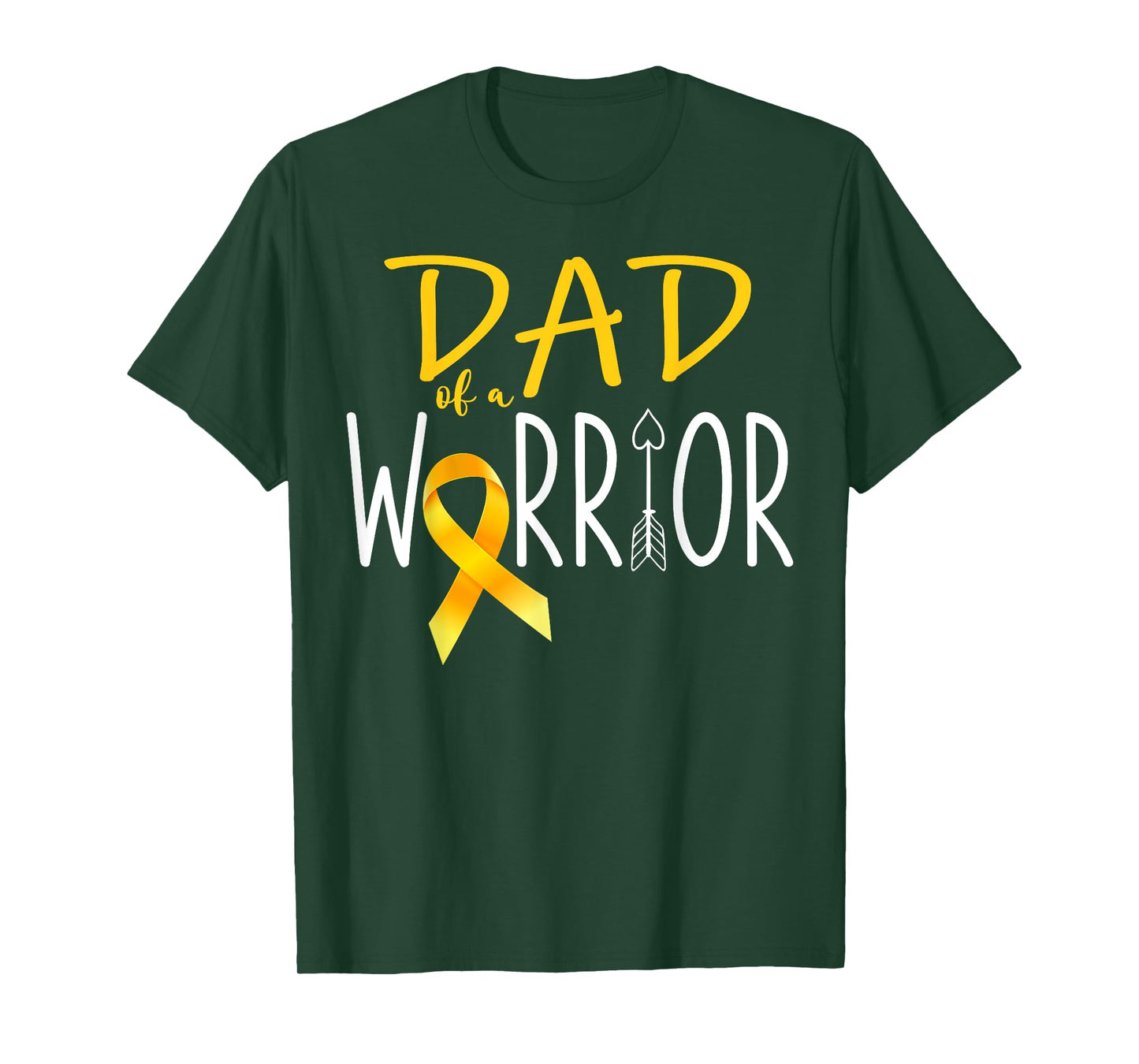 Childhood Cancer Awareness Month Dad of Warrior Gold Ribbon T-Shirt