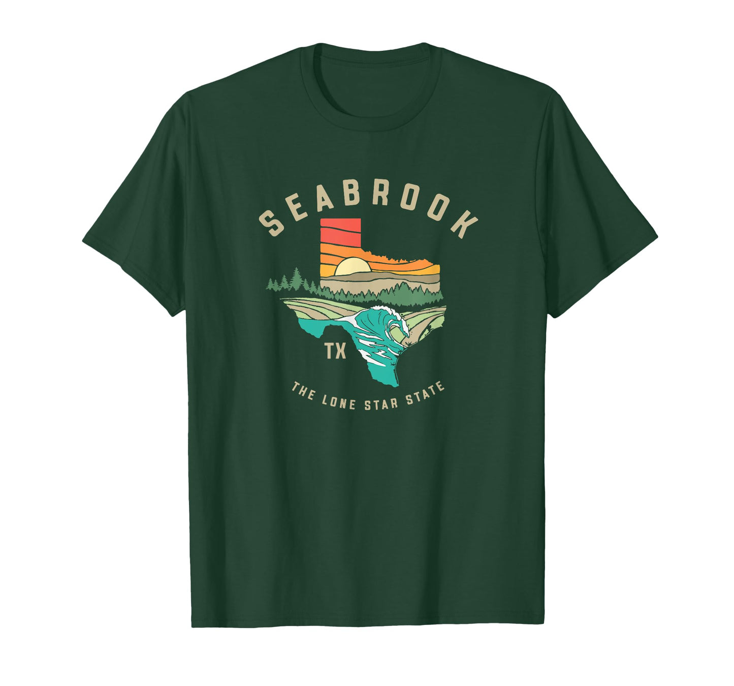Seabrook Texas Outdoors Vintage Nature Illustration T-Shirt