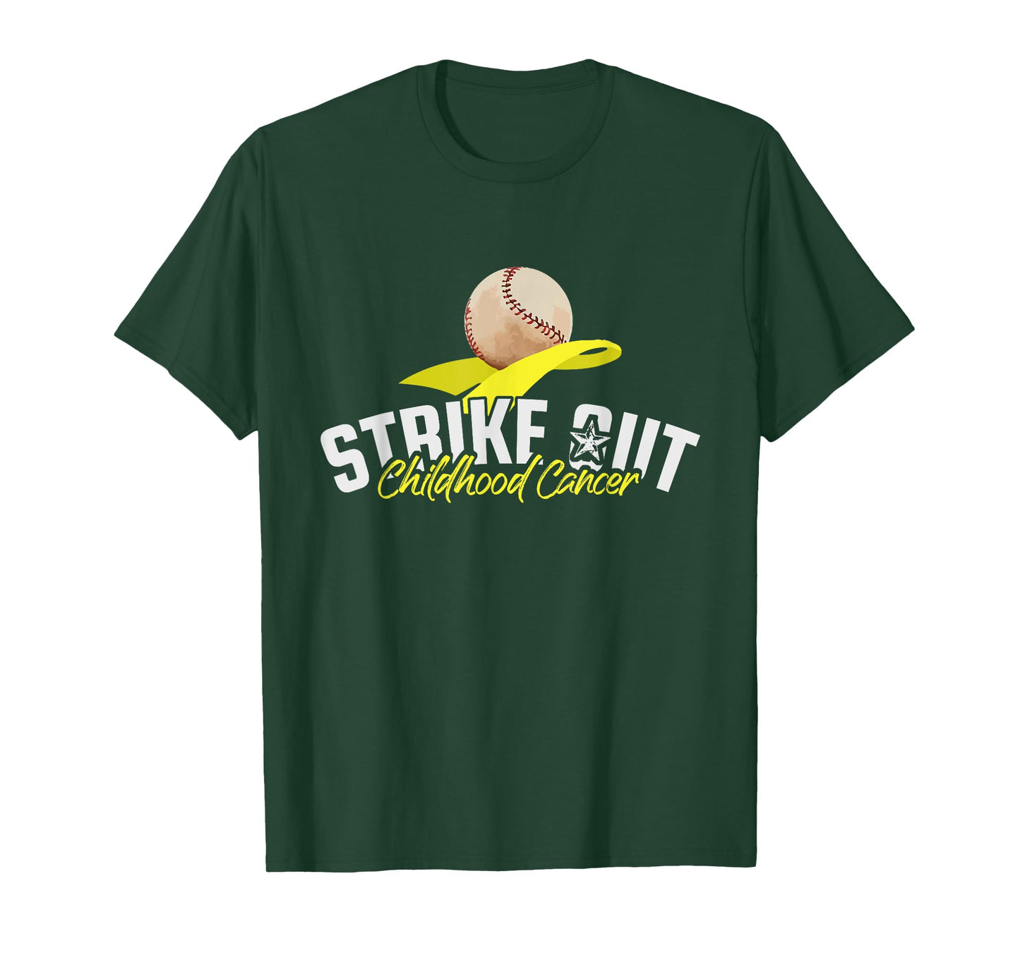 Strike Out Childhood Cancer Awareness Gold Ribbon Gift T-Shirt