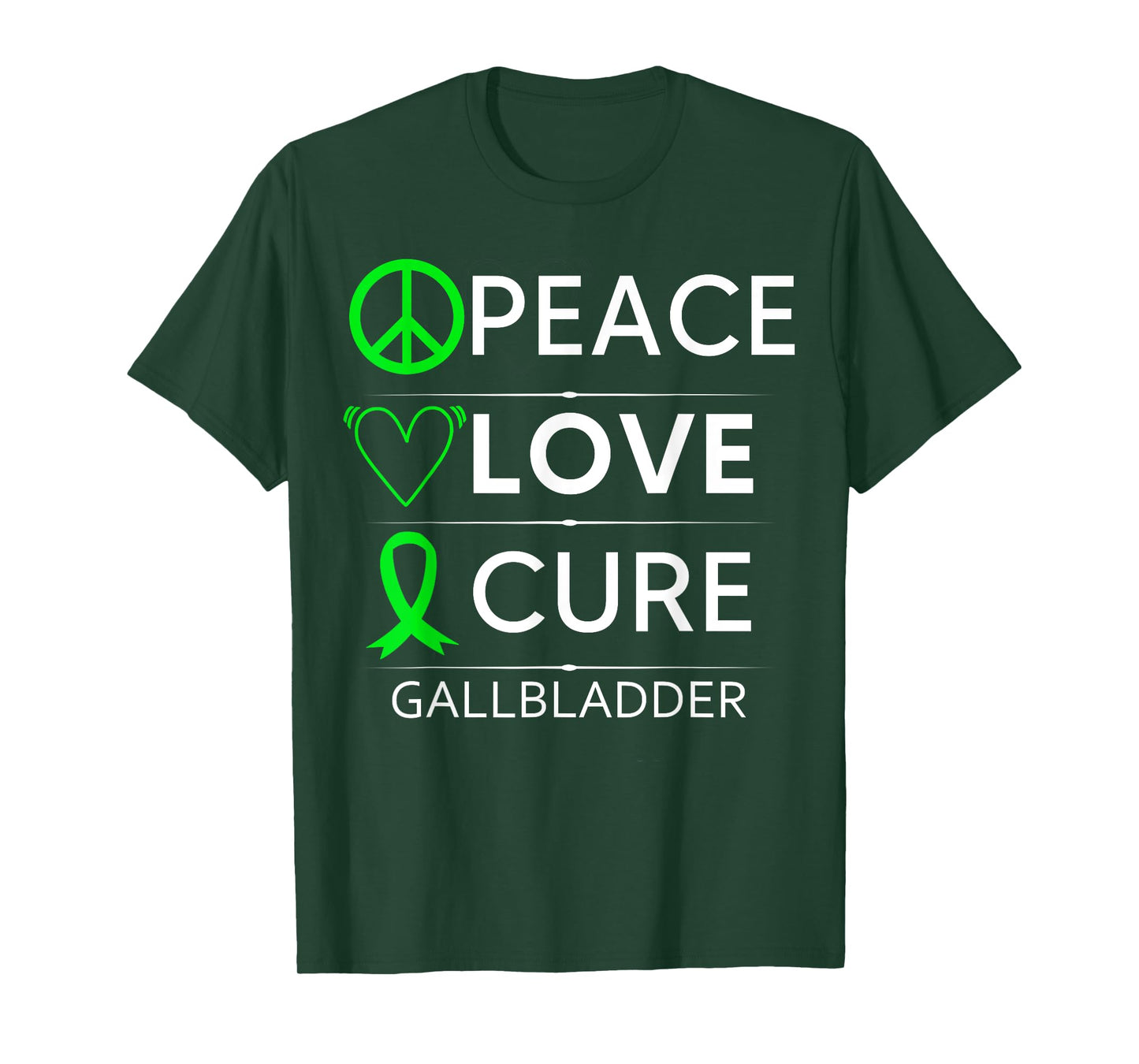 Gallbladder Awareness Gallstones Removal Green Ribbon T-Shirt