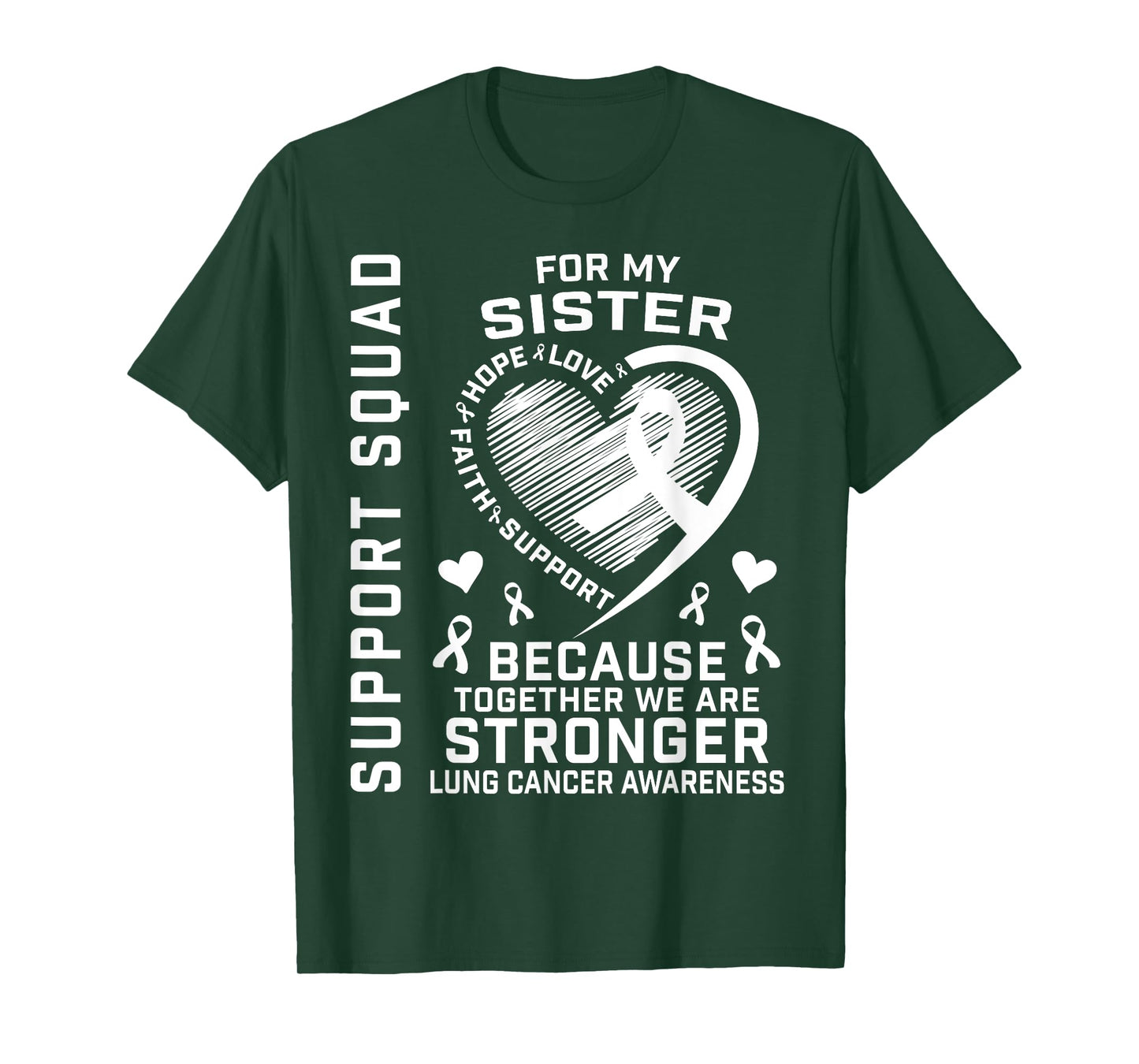 Cute Lung Cancer Awareness Shirts Sister Cancer Ribbon Gifts T-Shirt