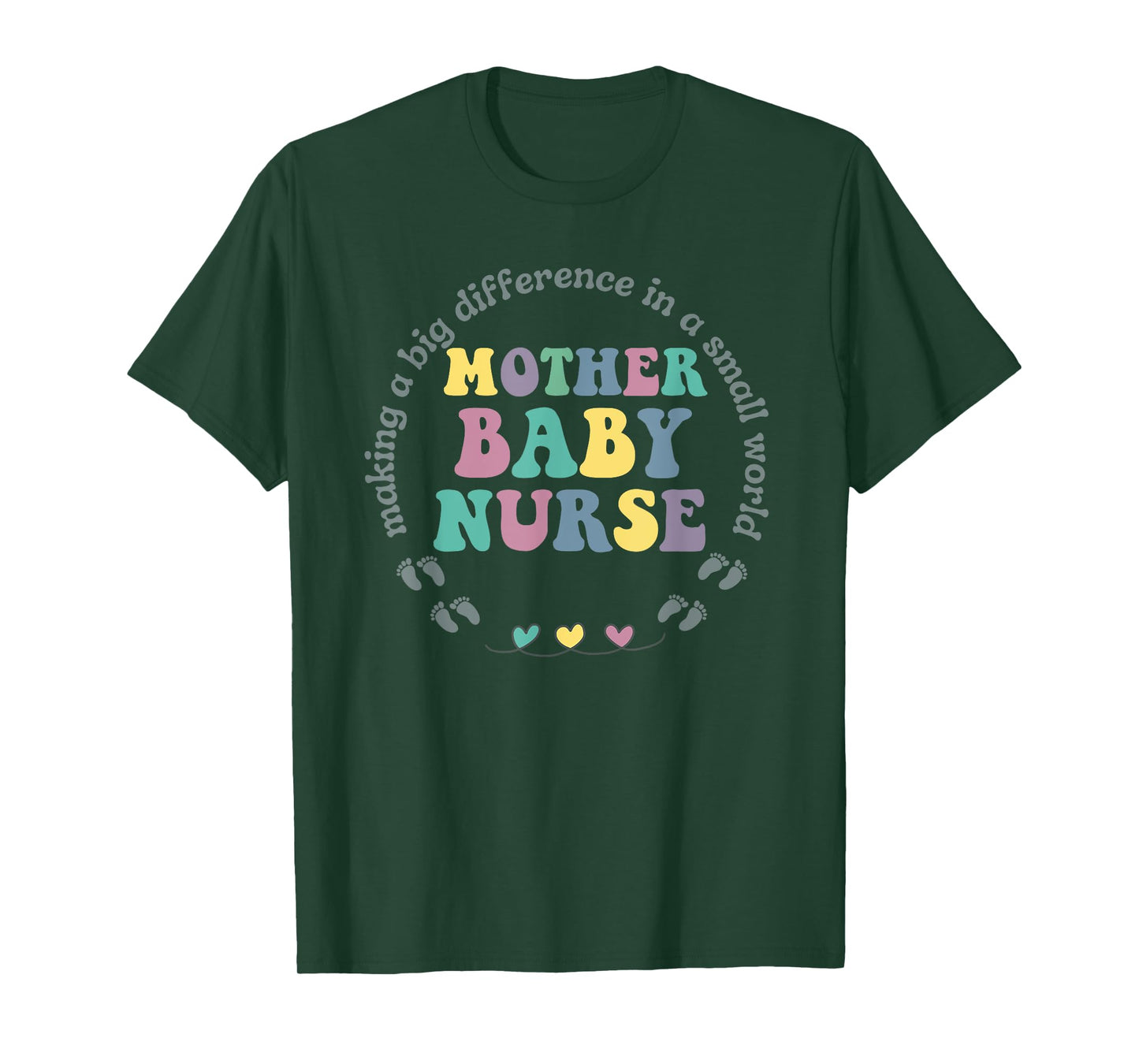 groovy Mother Baby Nurse Postpartum Mom Baby Nursing T-Shirt