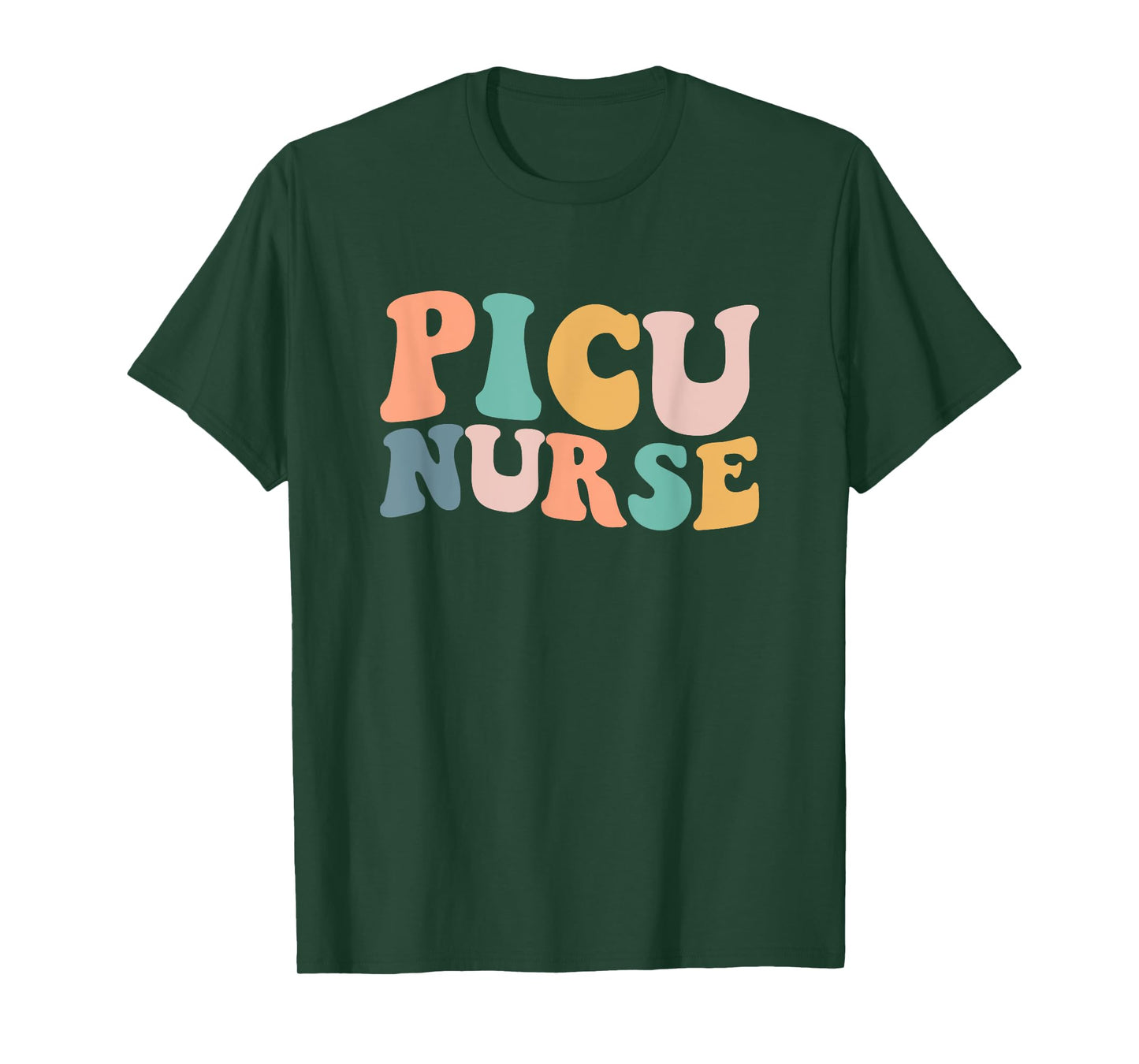 Retro Groovy PICU Nurse ICU Pediatric Intensive Care Unit T-Shirt