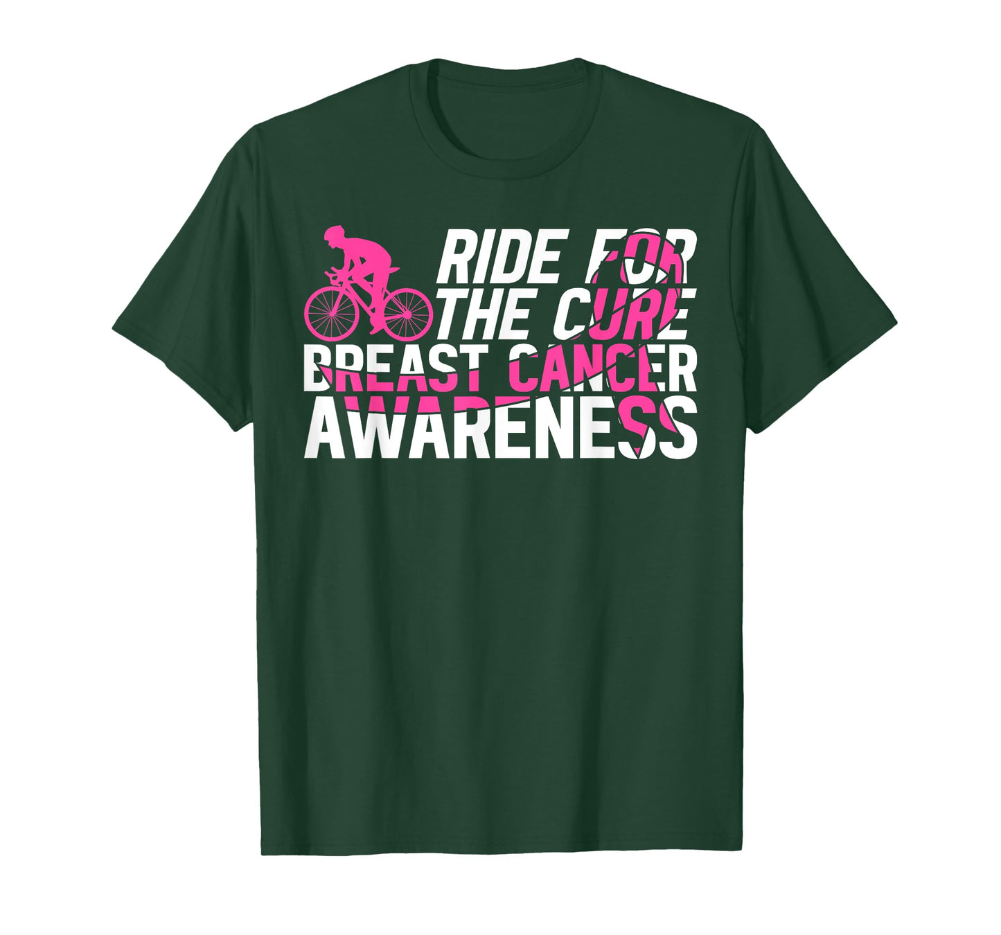 Ride For The Cure Cycling Breast Cancer Awareness Bicycle T-Shirt