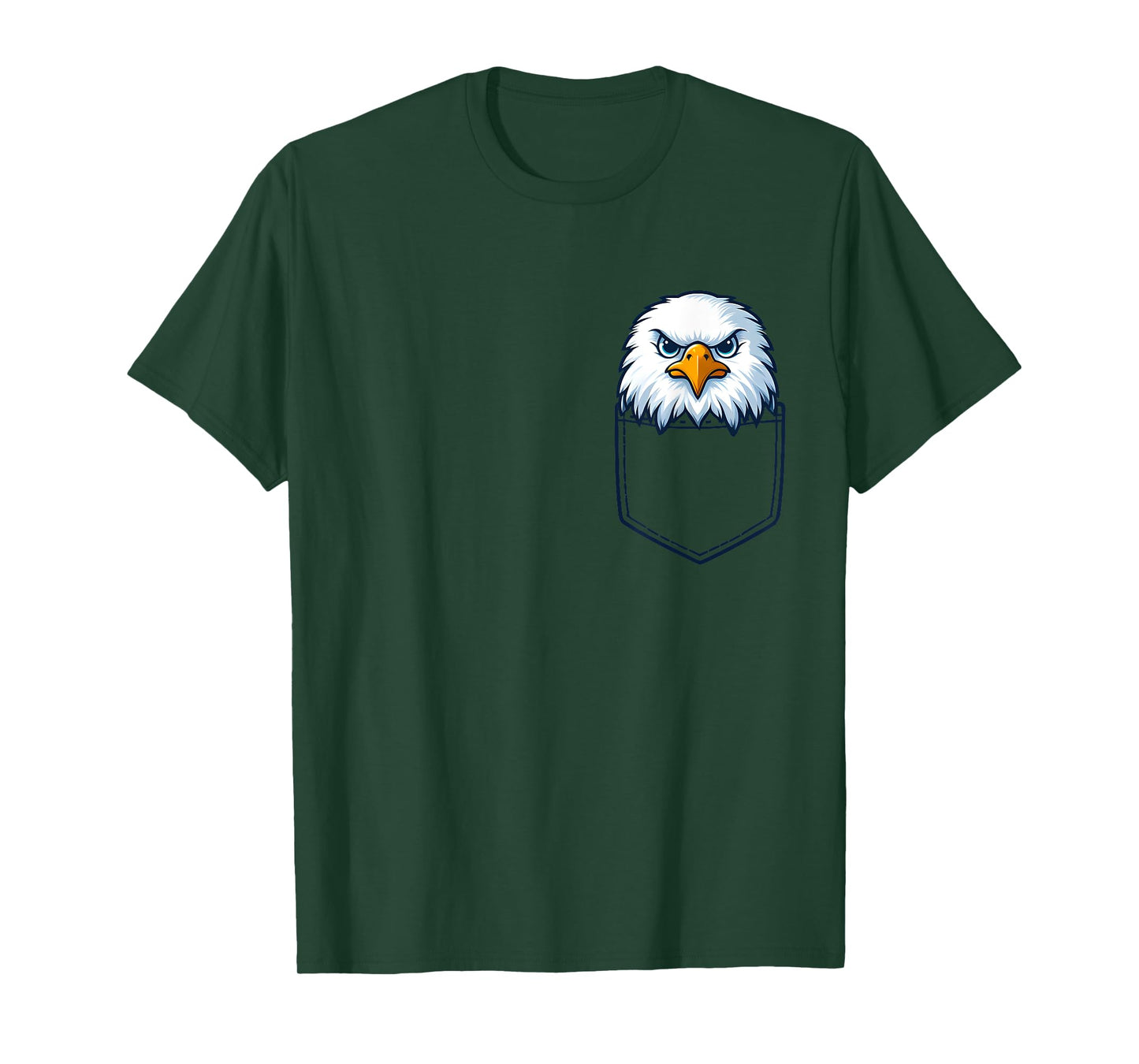 Tiny Patriotic Raptor: Eagle in Your Pocket Women Kids Men T-Shirt