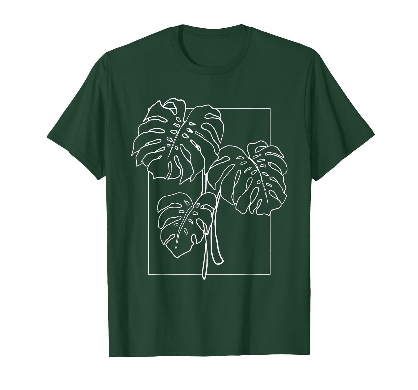 Contour Line Monstera Trendy Plant T-Shirt