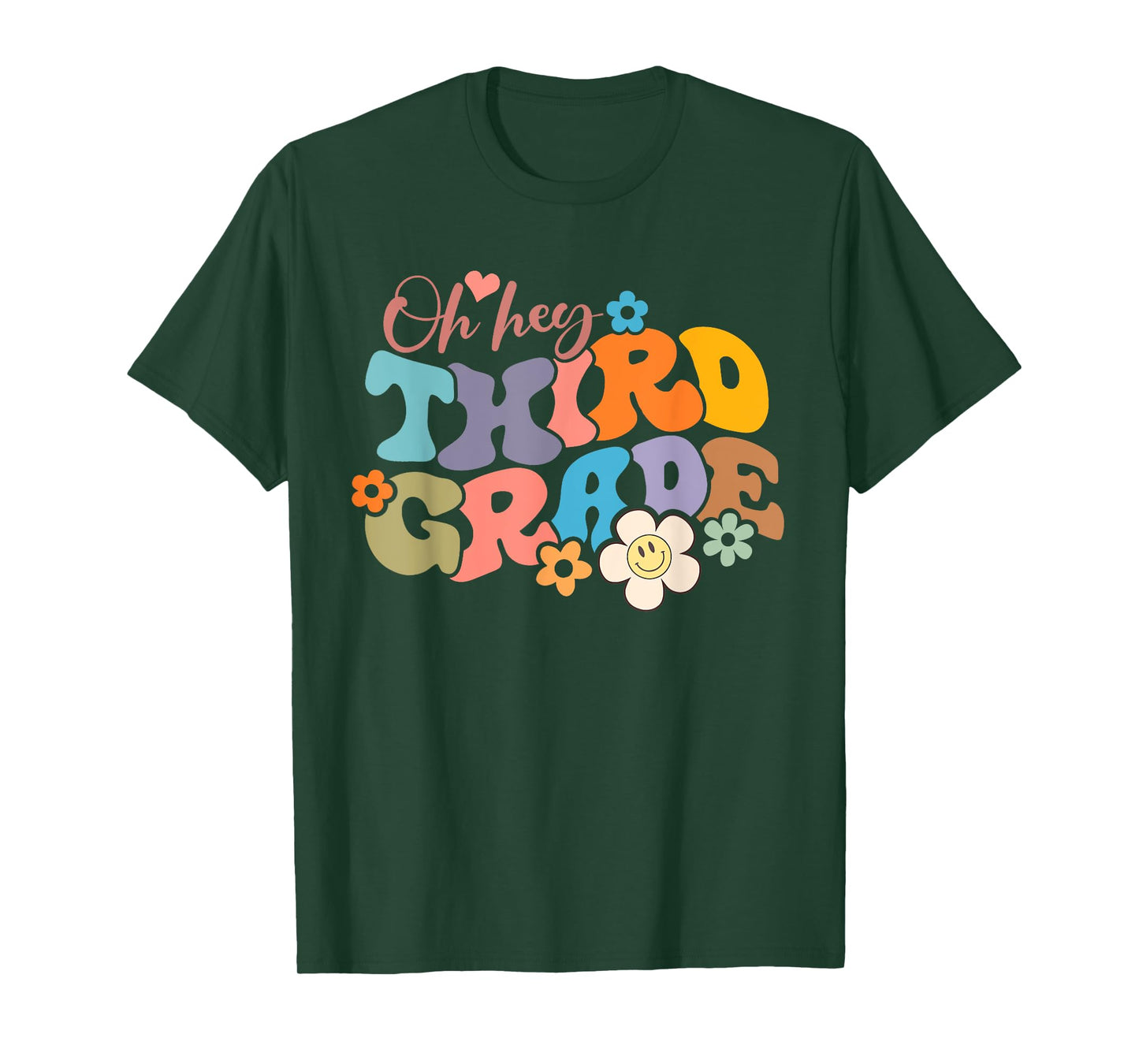 Boho Groovy Back to School Oh Hey Third Grade 3rd Grade T-Shirt