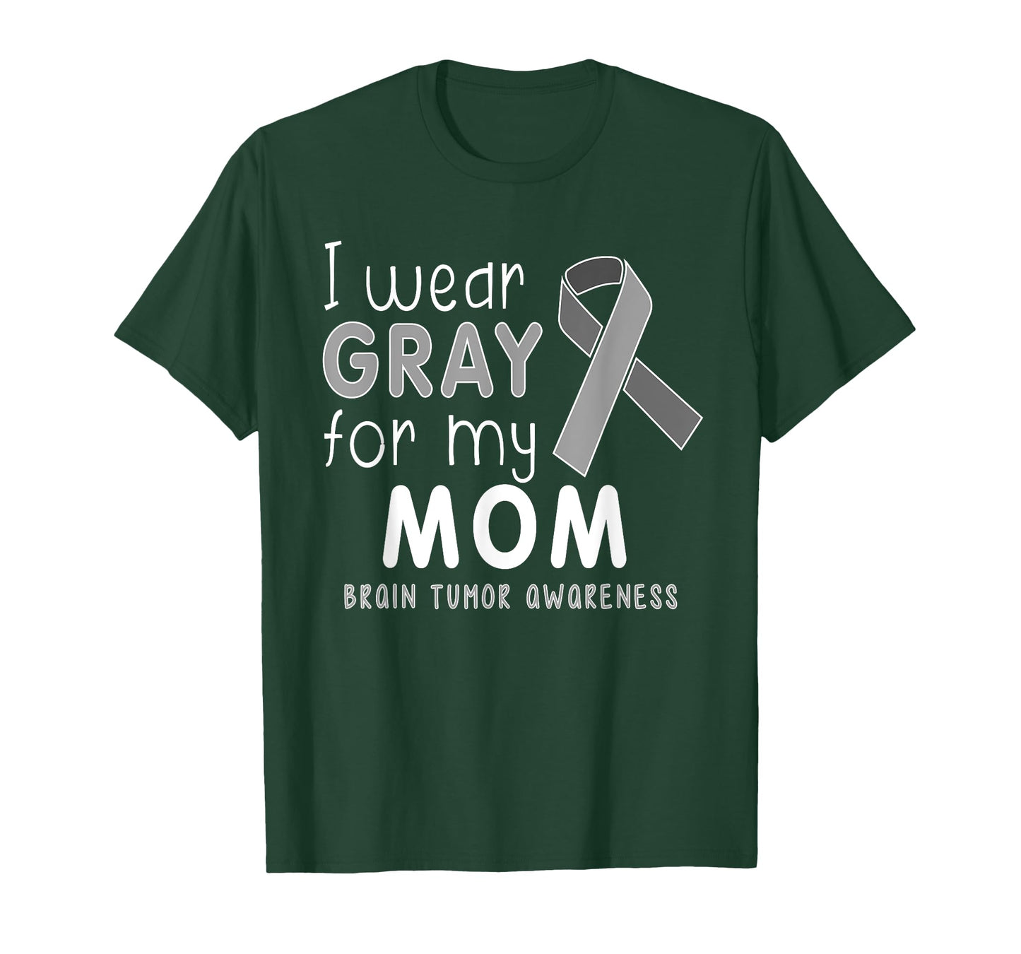 Child Youth I Wear Gray for My Mom, Brain Tumor Awareness T-Shirt