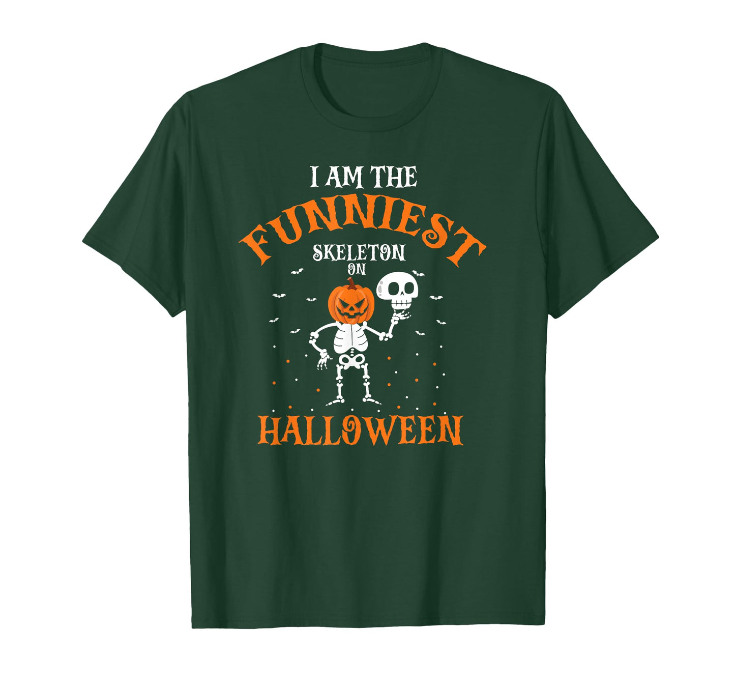 Funniest Skeleton Pumpkin Head Halloween Humor Scene T-Shirt