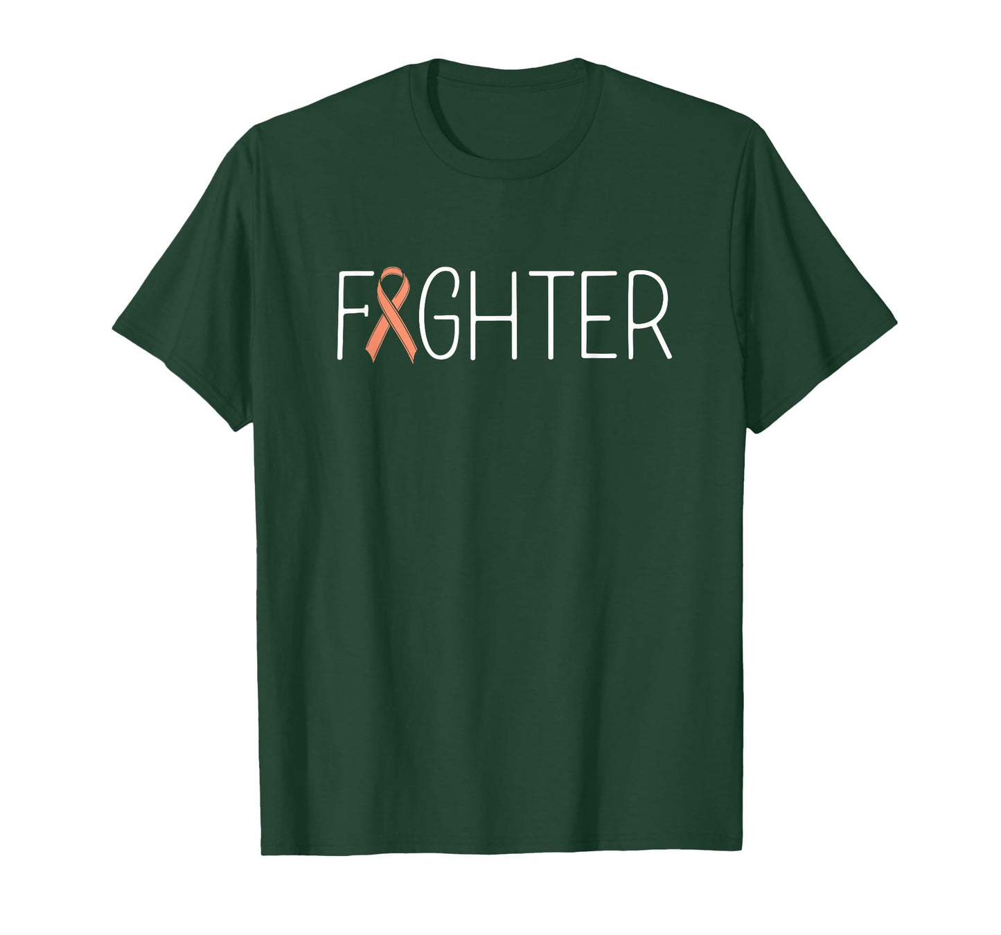 Endometrial Cancer Fighter Peach Uterine Cancer Awareness T-Shirt