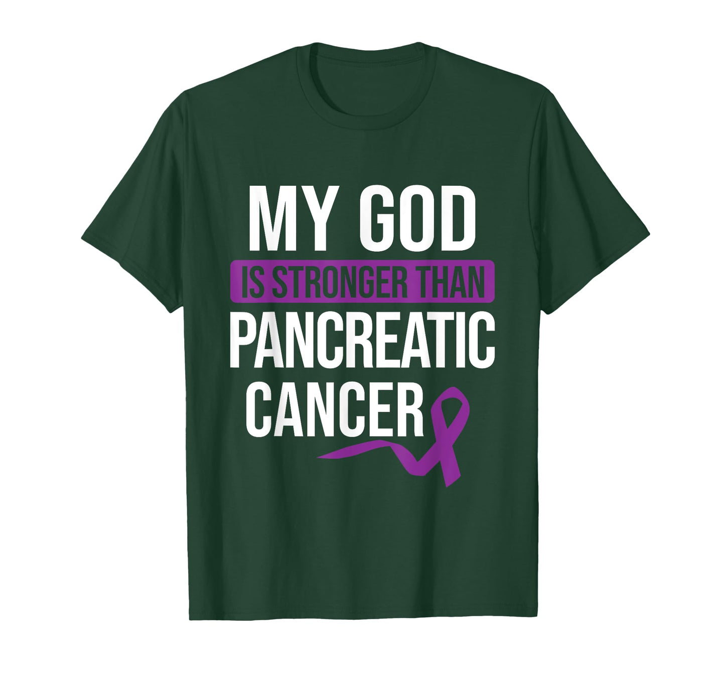 God Stronger than Pancreatic Cancer Cancer Awareness T-Shirt