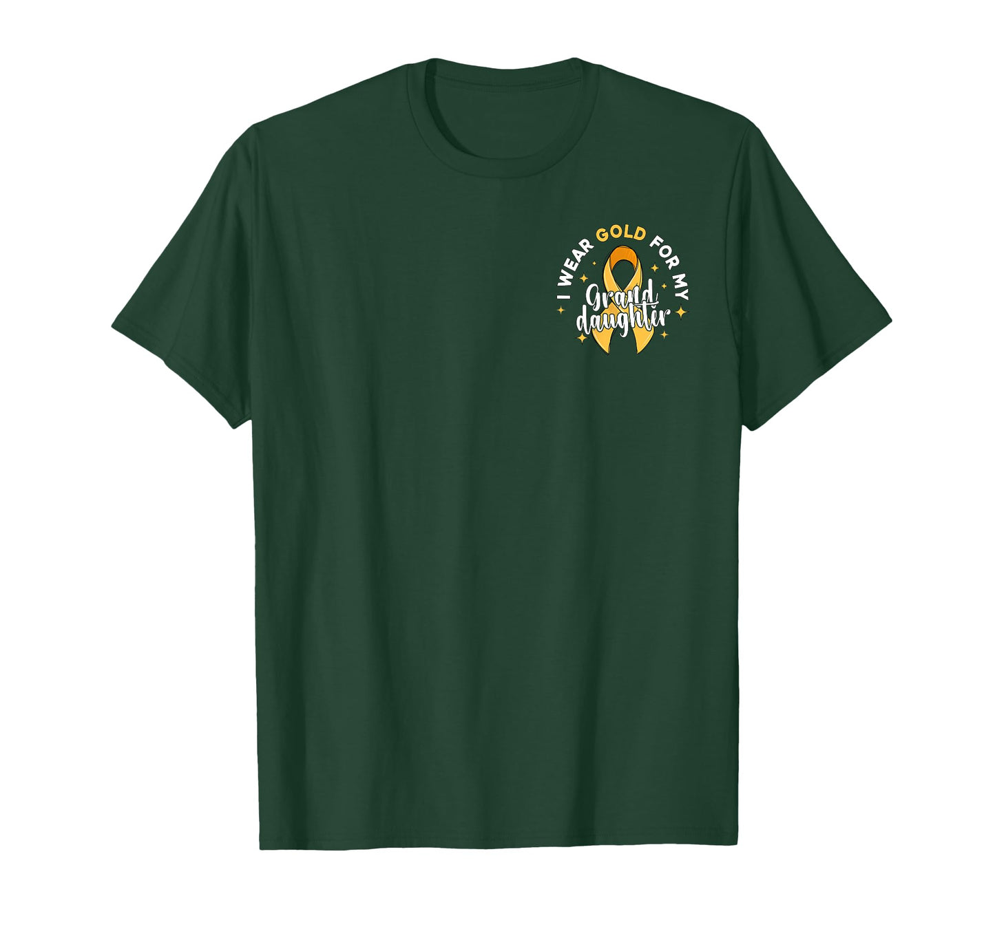 I Wear Gold For My Granddaughter Pocket Childhood Cancer T-Shirt