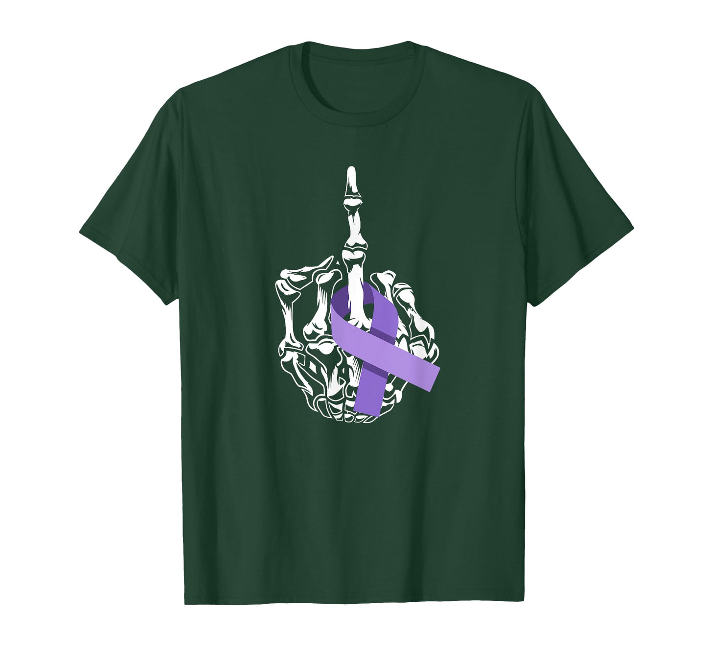 Fuck All Cancer Middle Finger Lavender Ribbon Cancer T-Shirt