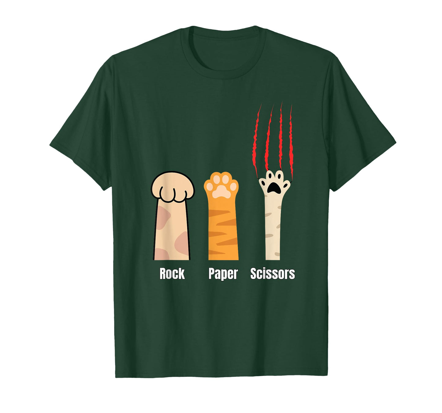 Rock Paper Scissors Cat Paws Funny Cats Scratch Men Women Girls Kids T-Shirt