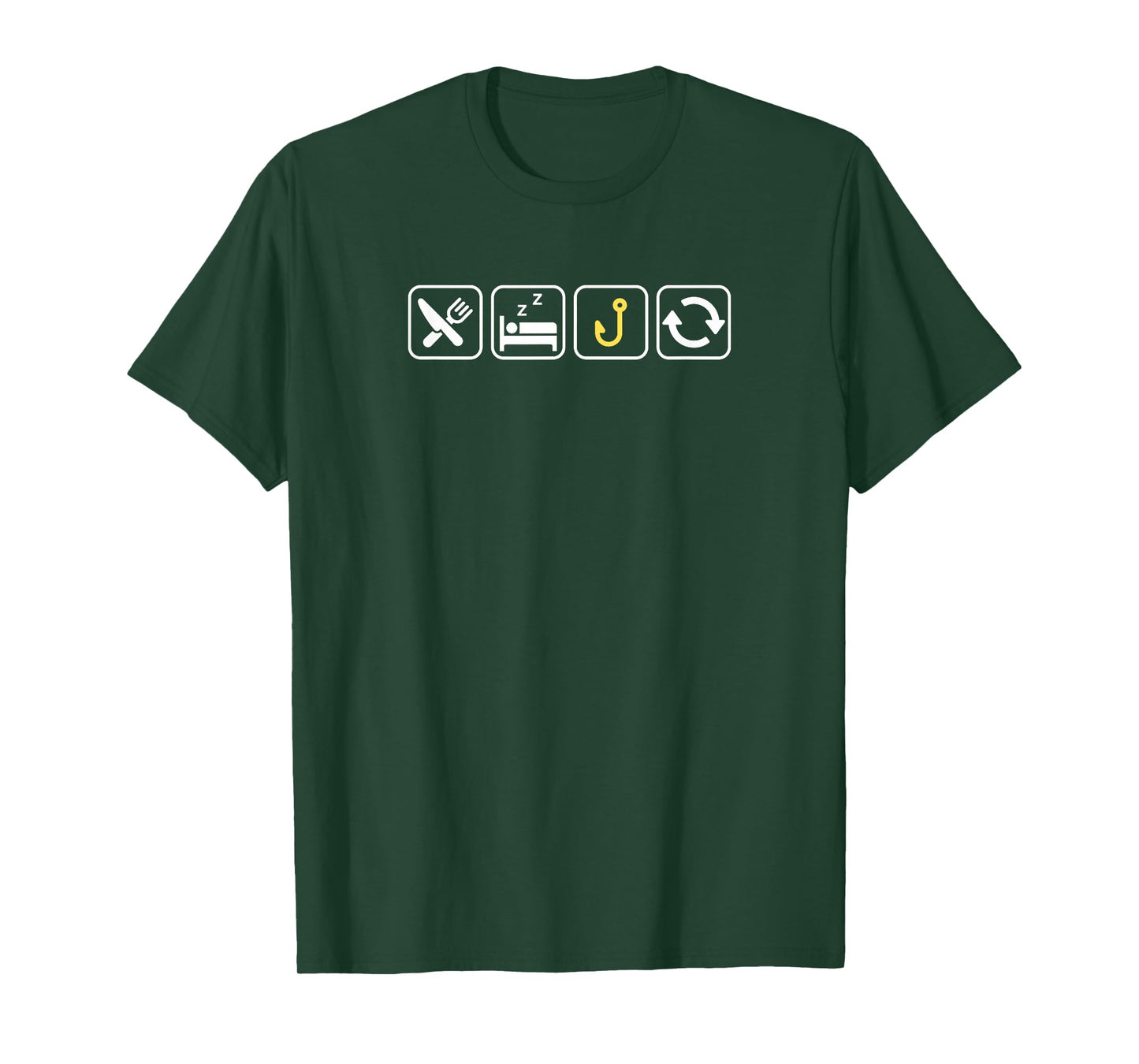 Eat Sleep FISHING Repeat | Funny Fishhook Design T-Shirt