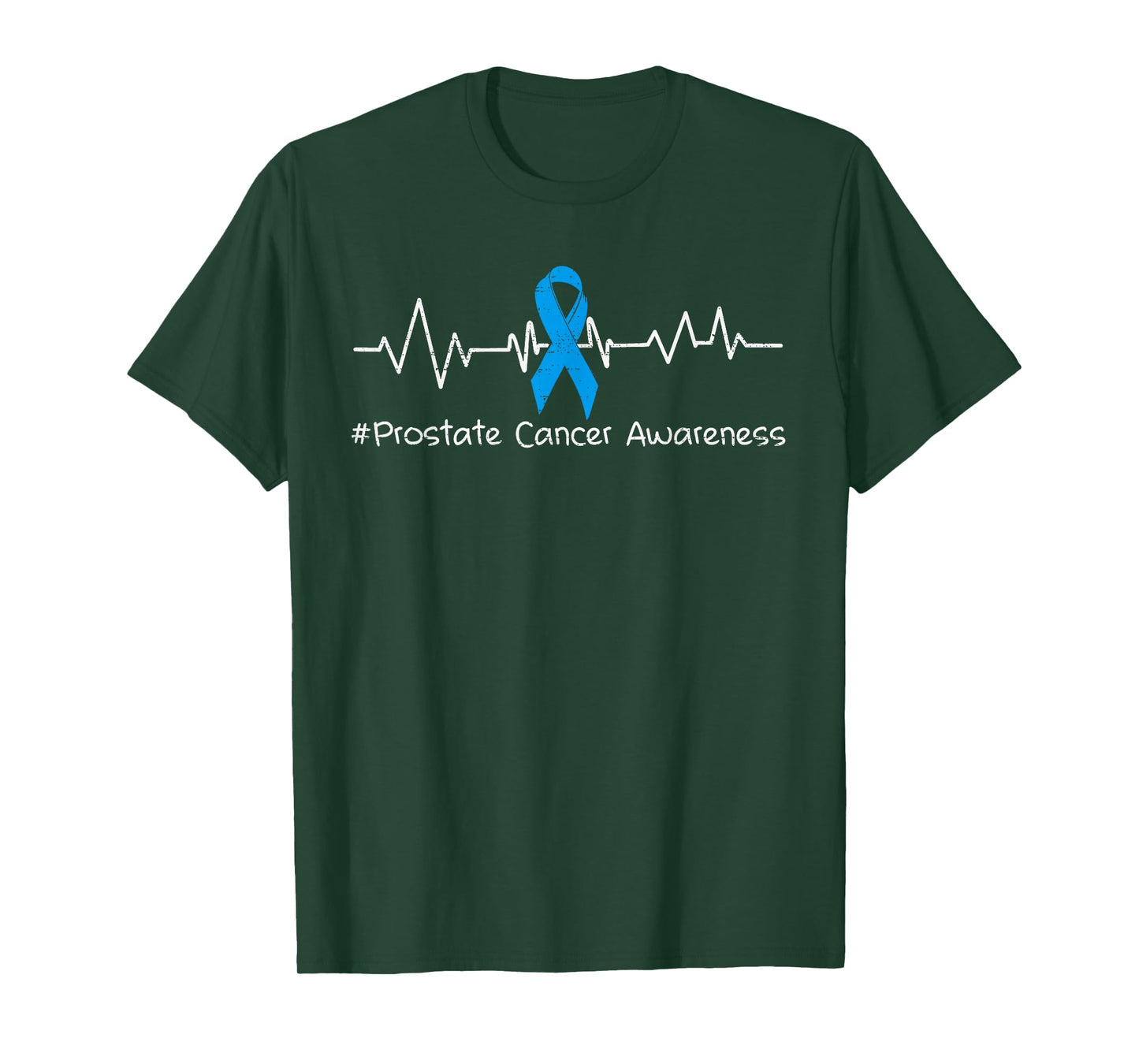 Prostate Cancer Awareness Heartbeat Ribbon Blue Support T-Shirt