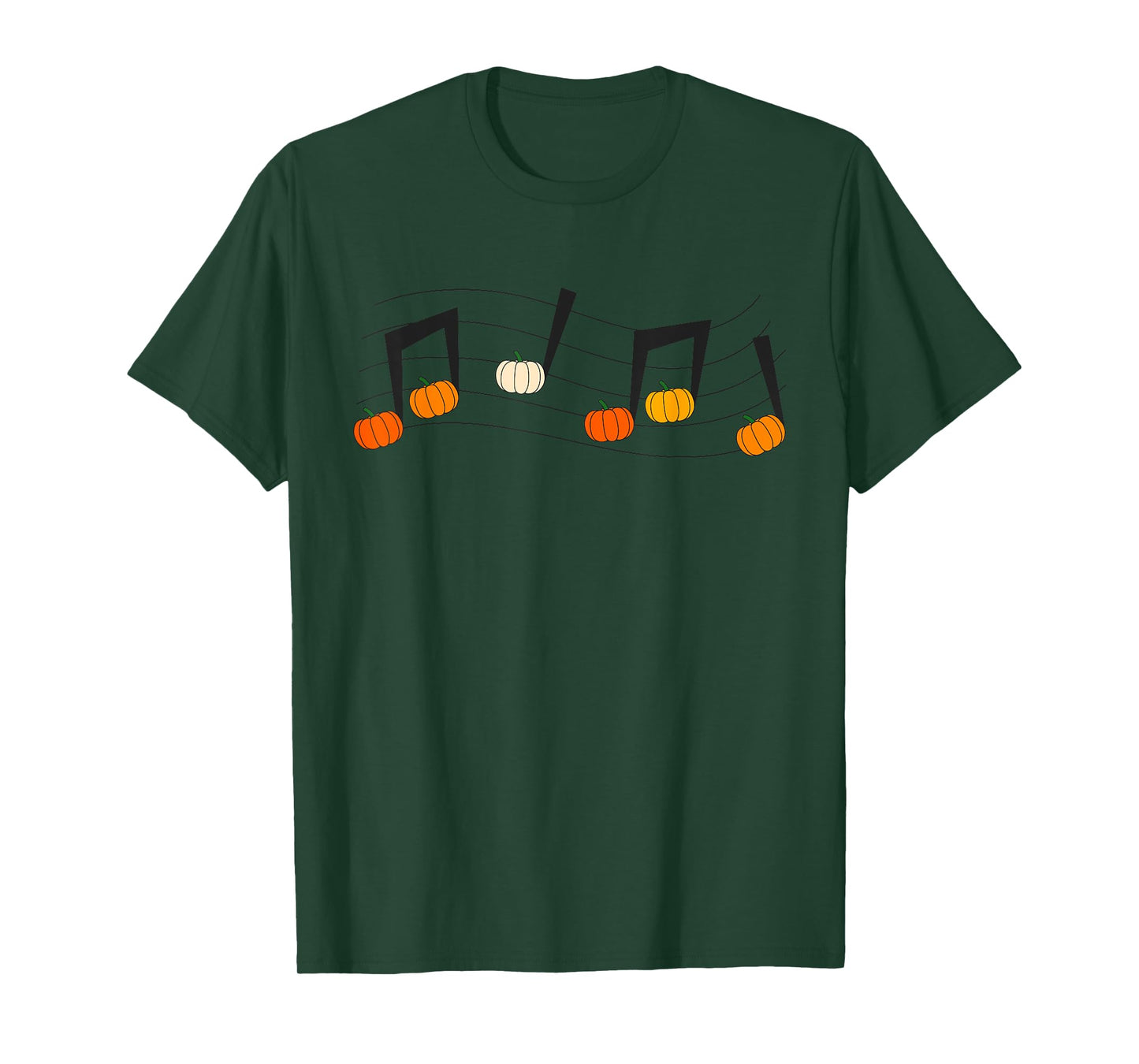 Music Note Pumpkin Fall Music Teacher Halloween Costume T-Shirt for Men Women Kids