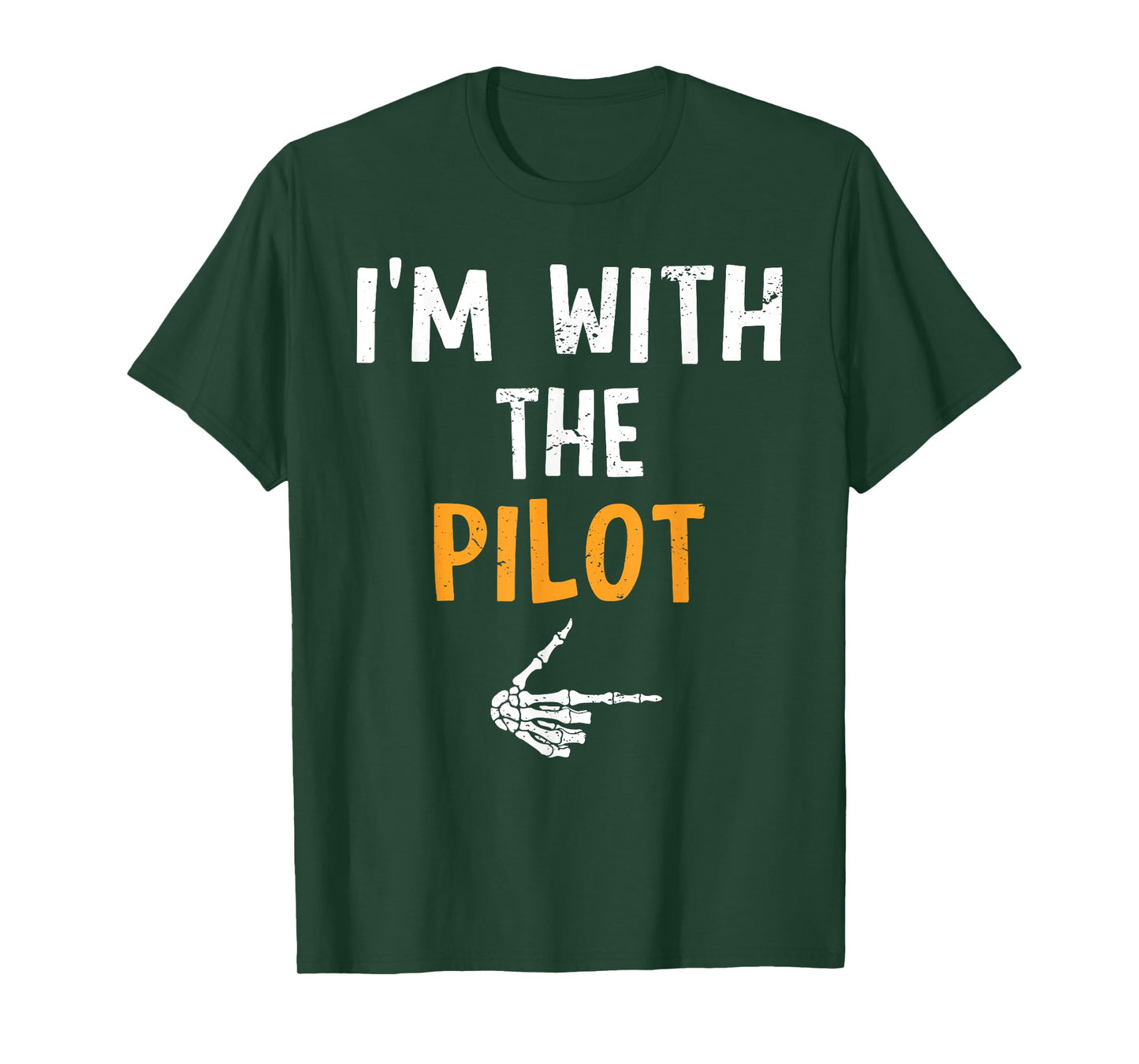 I'm with The Pilot Costume Halloween Matching Couple T-Shirt