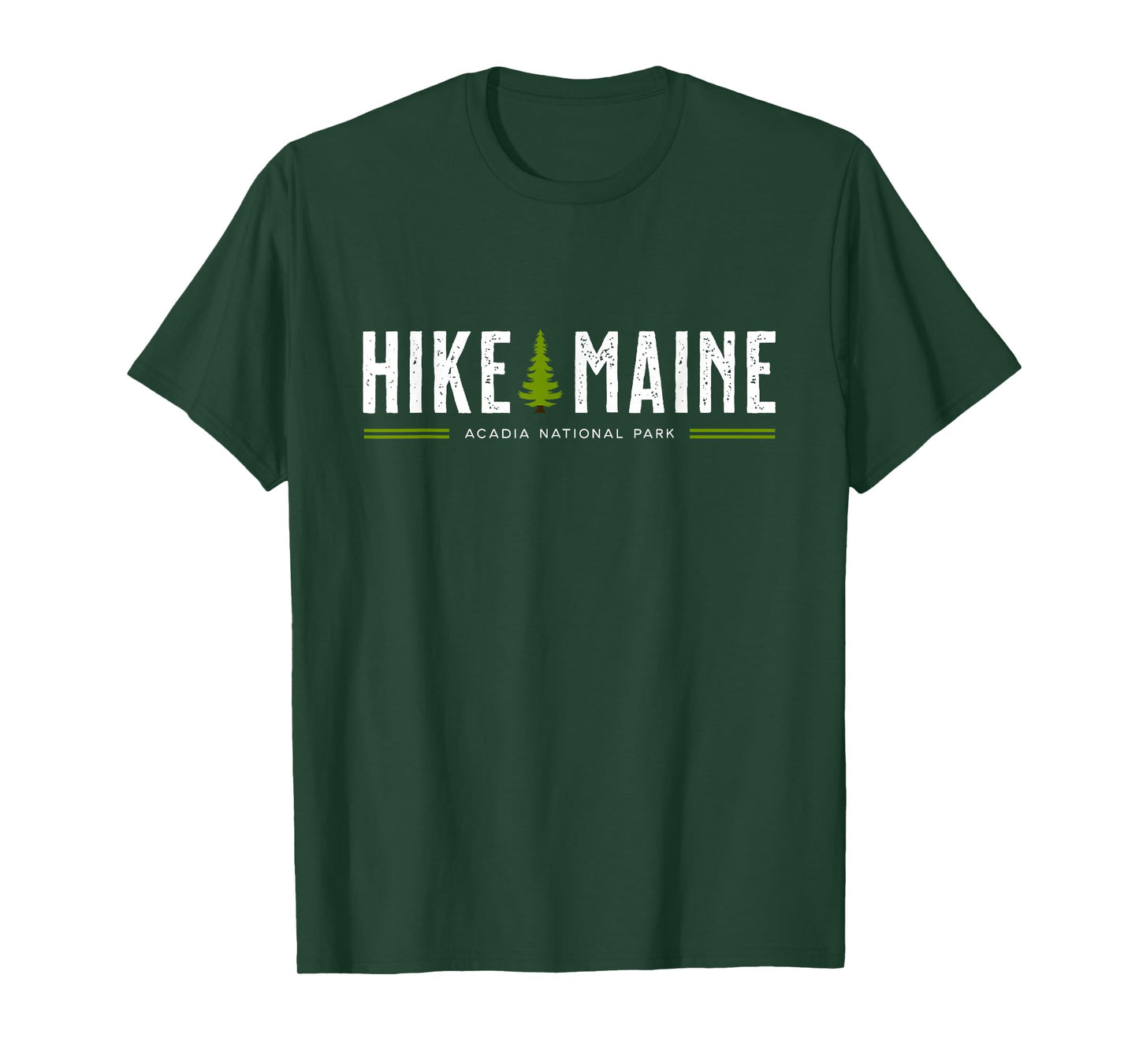 Maine Acadia National Park Hike Tree Retro Graphic T-Shirt