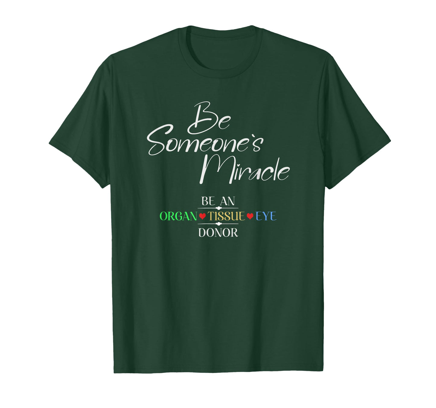 KNS Transplant Gear Be Someone's Miracle Organ Donation Awareness T-Shirt - Unisex Adults - Black - Small - Short Sleeve - Classic Fit - Crew Neck
