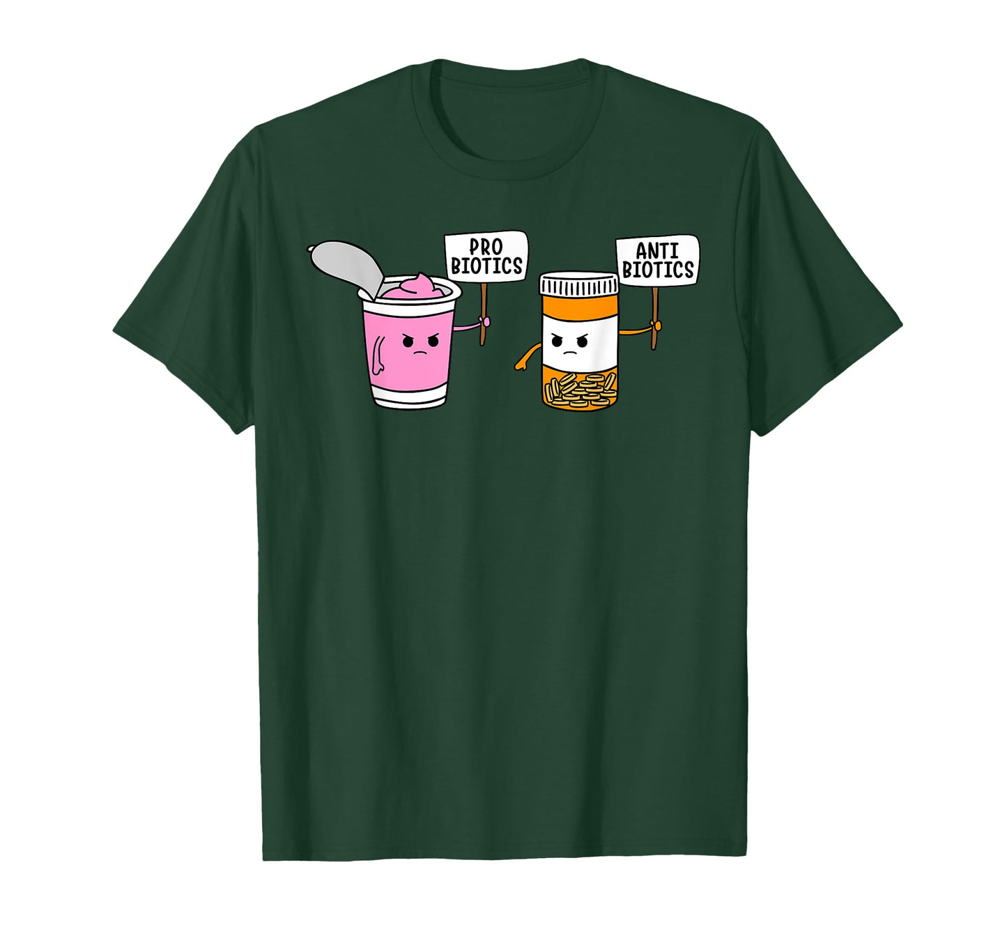 Probiotics Antibiotic Fun Medical Cartoon Pun Shirts T-Shirt